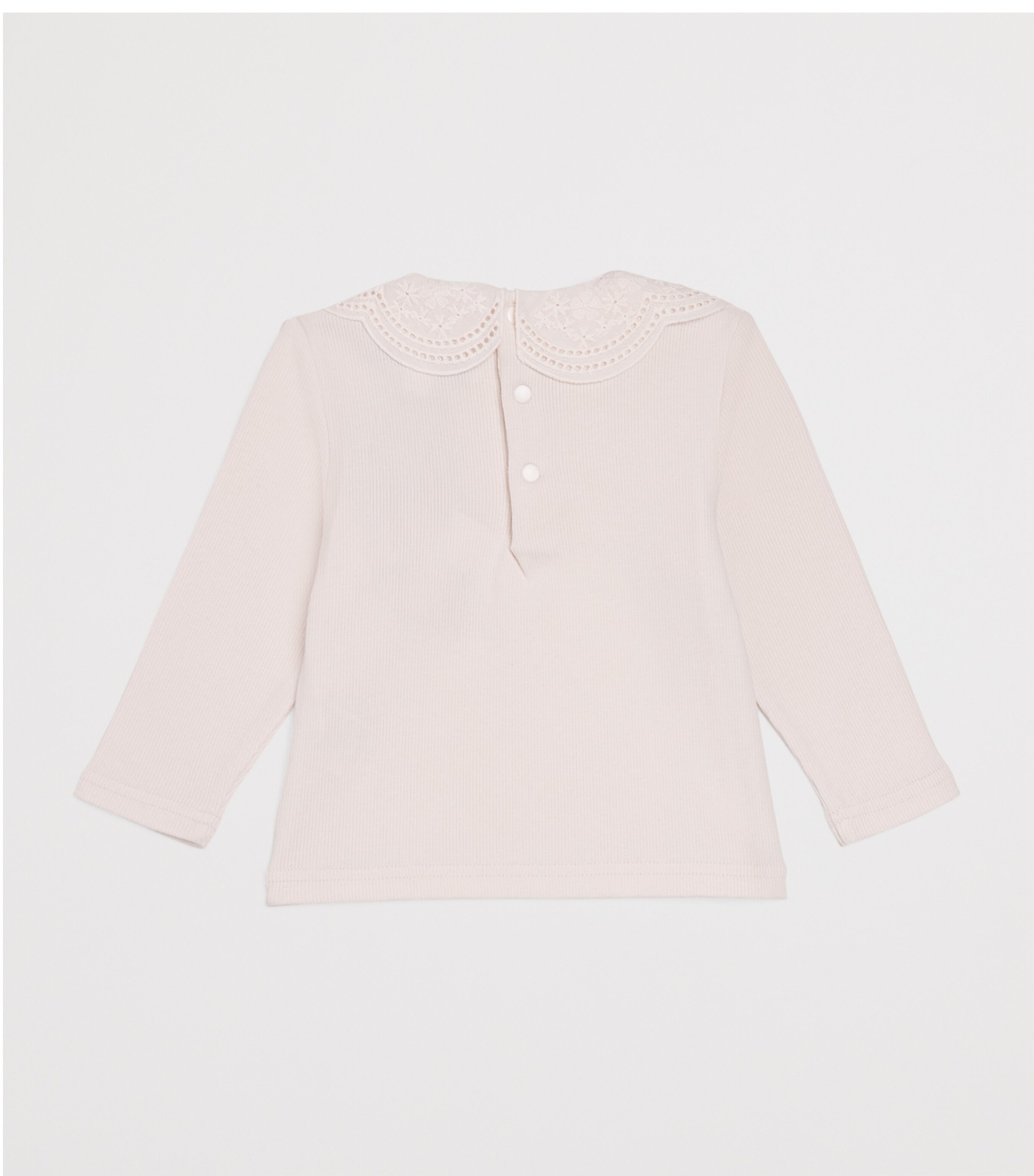 Collar-Detail Ribbed T-Shirt (3 Months-4 Years) 31ROSE P LE Image 2