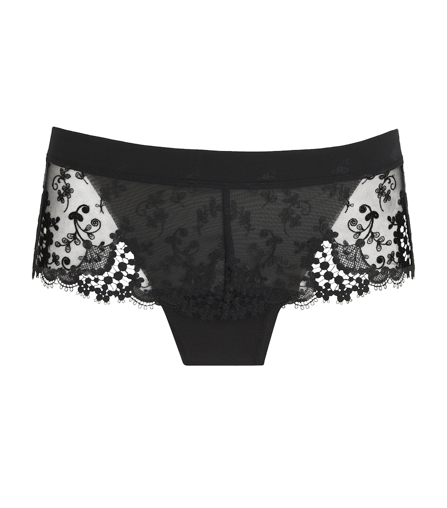 Embroidered Wish Shorty Briefs 015 NOIR Image 1