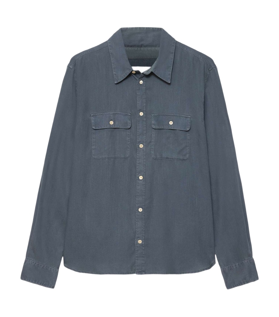 AllSaints Mens Relaxed Bond Shirt Slate Blue Image 1