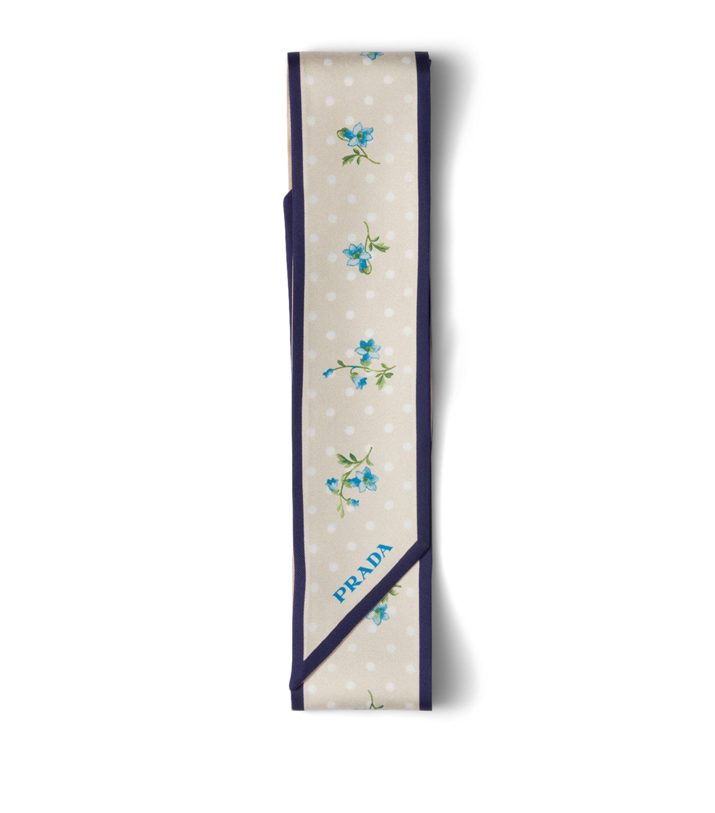 Prada Silk Skinny Scarf Neutral Image 1