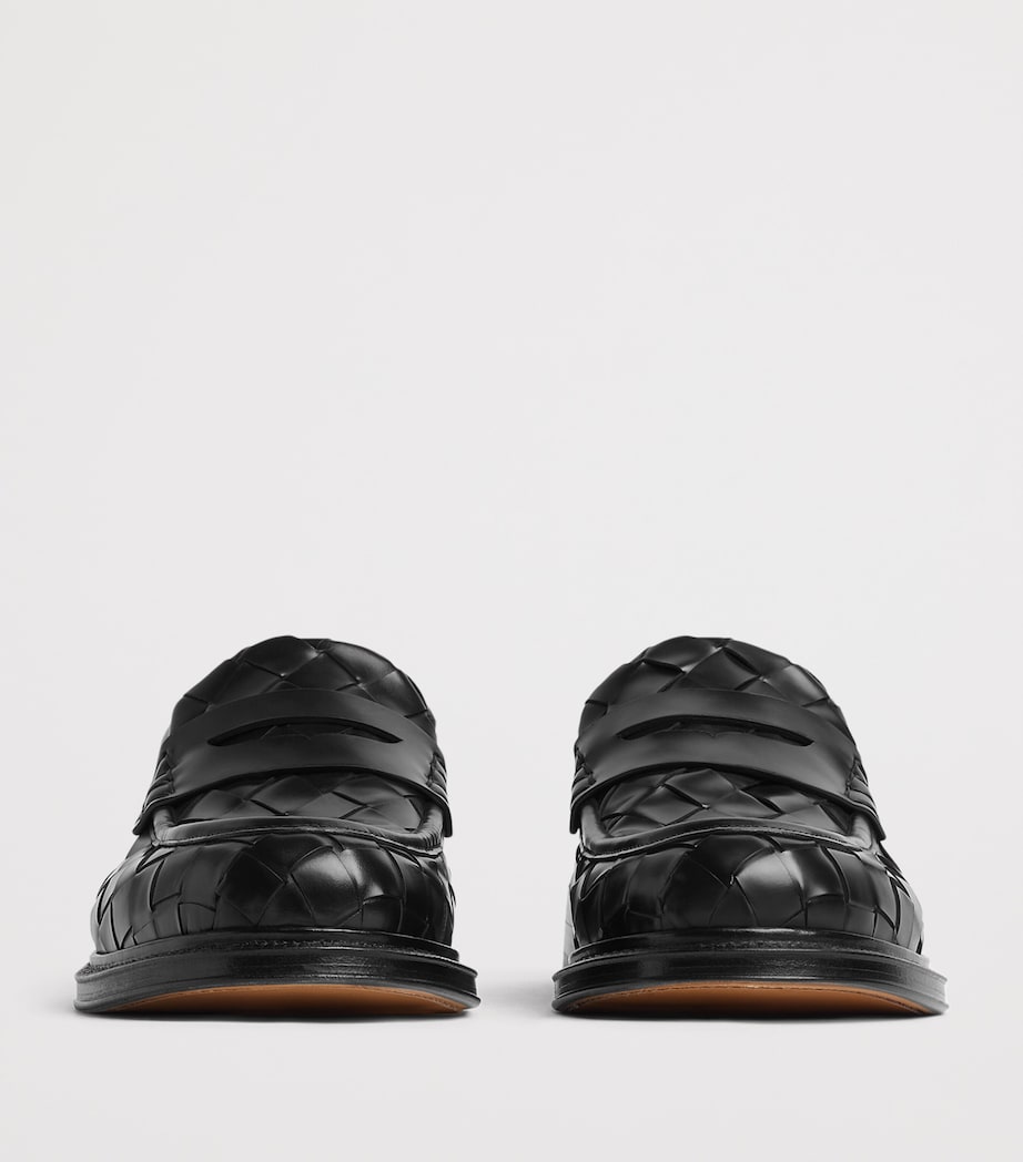 Leather Intreccio Penny Loafers 1000 Image 2