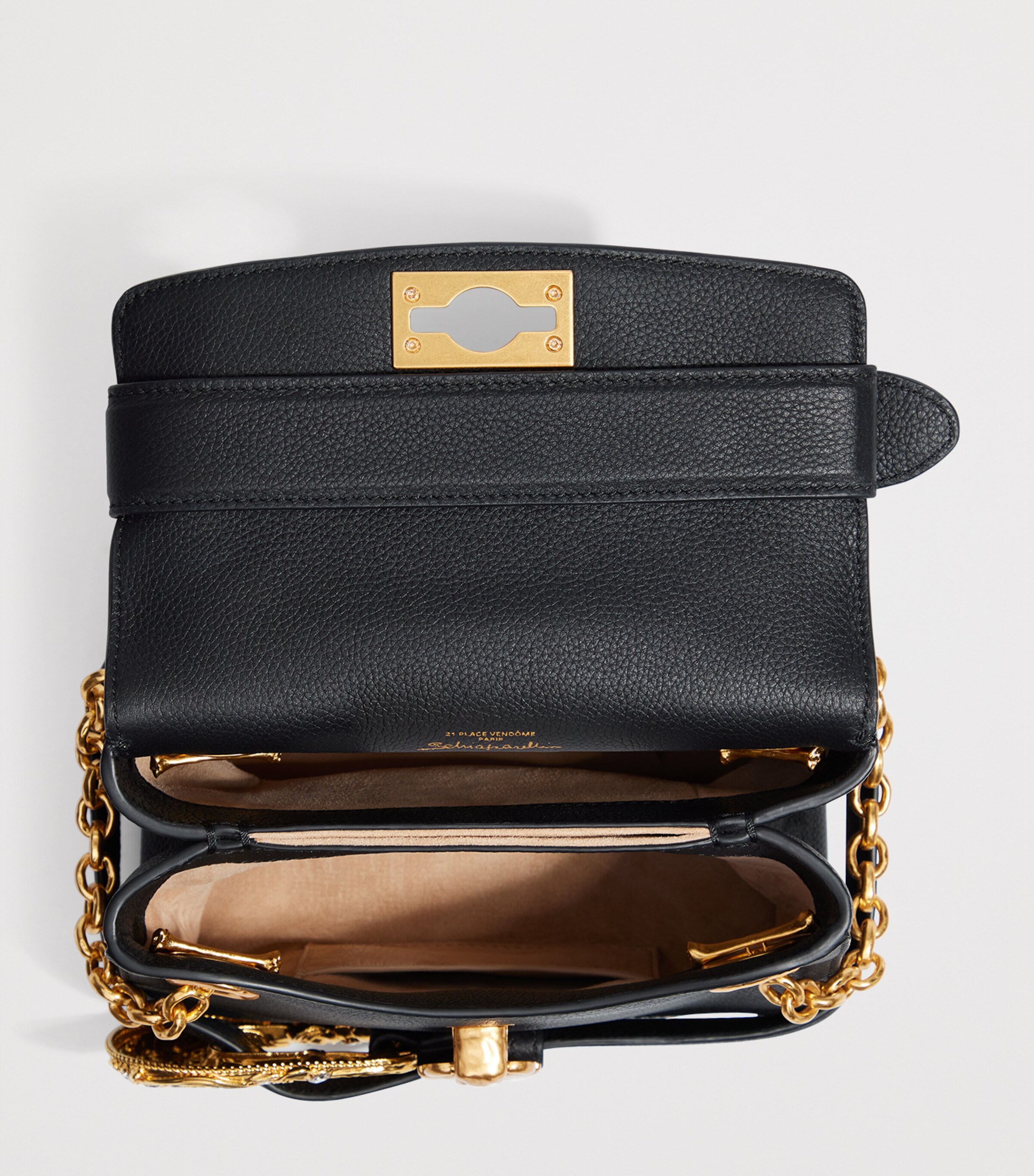 Mini Leather Belts Soft Secret Top-Handle Bag 999 BLACK Image 5