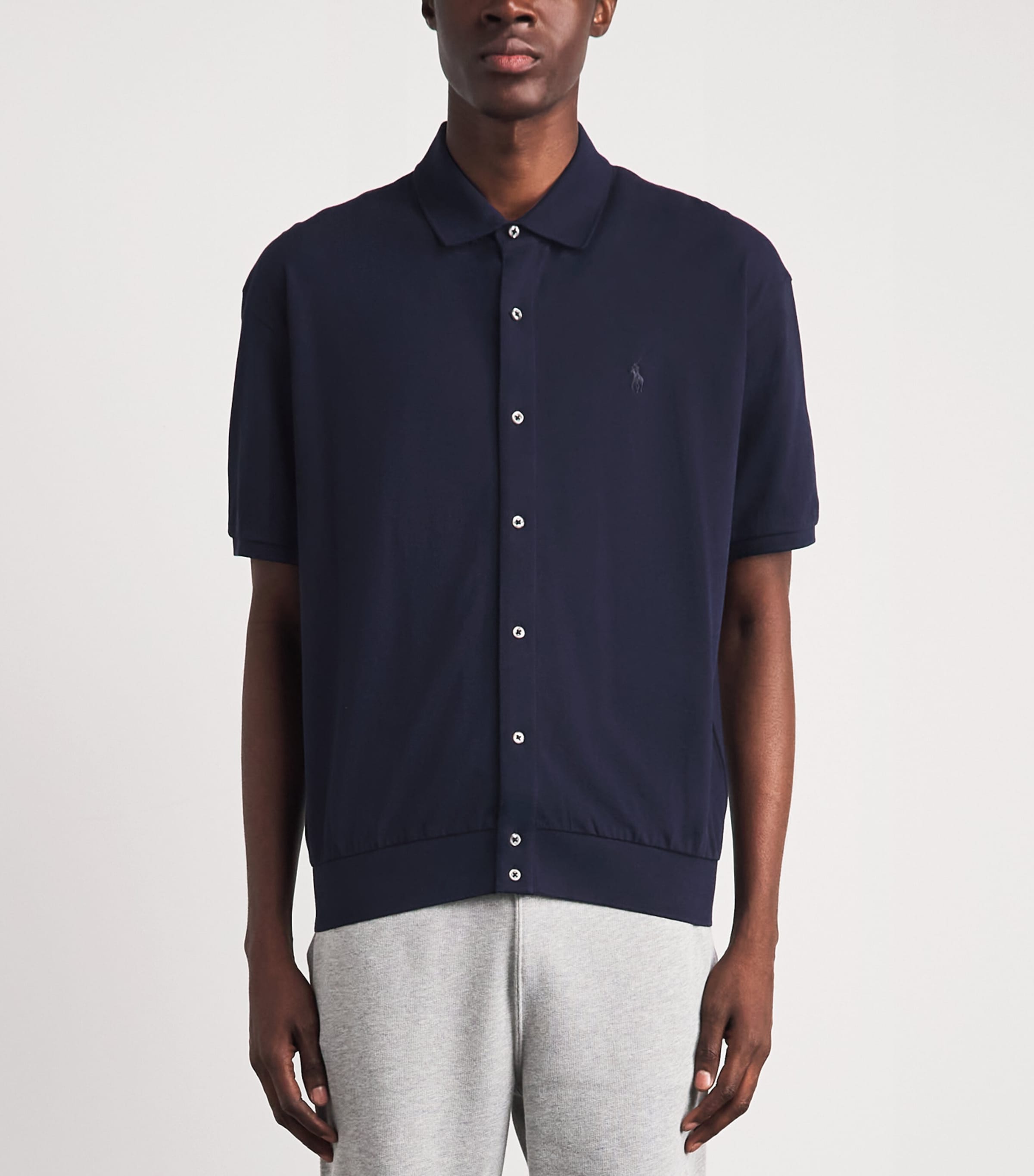 Polo Ralph Lauren Mens Cotton Featherweight Mesh Polo Shirt Aviator Navy Image 4