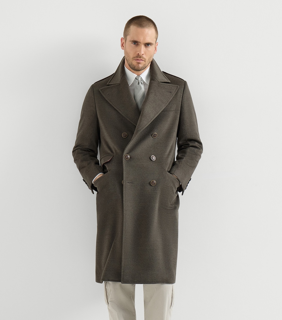 Brunello Cucinelli Mens Virgin Wool Water-Resistant Coat Fango Image 4