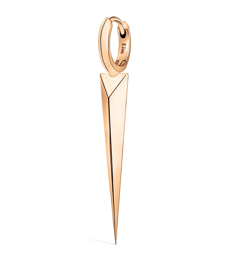 Rose Gold Faceted Grand Spike Hoop Earring (6.5mm) ROSE GOLD Image 1