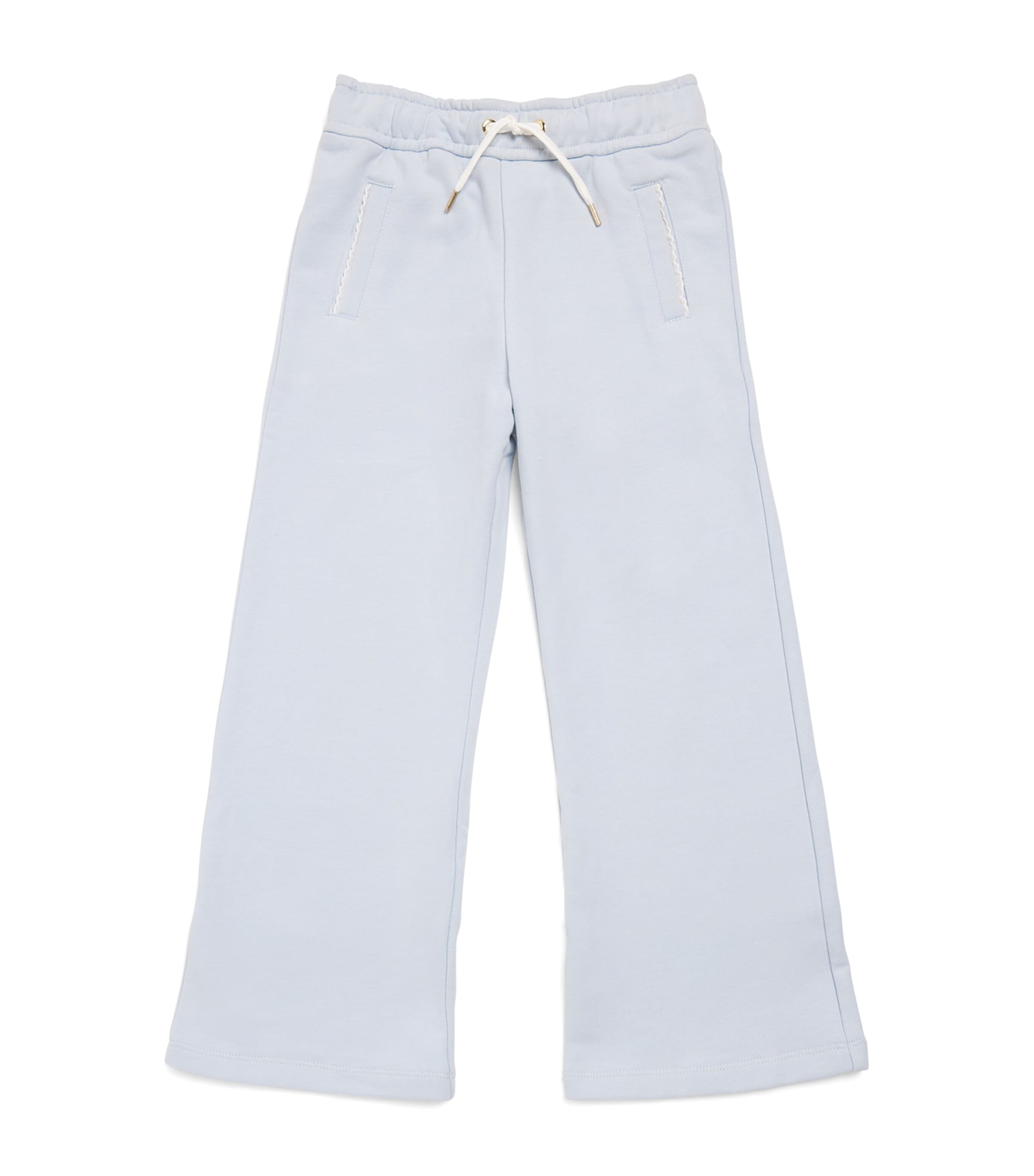 Cotton Embroidered Sweatpants (4-12 Years) 796 PALE BLUE Image 1