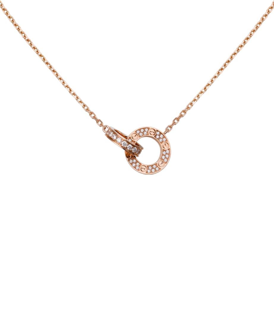 Rose Gold and Diamond Interlocking LOVE Necklace ROSE GOLD Image 1