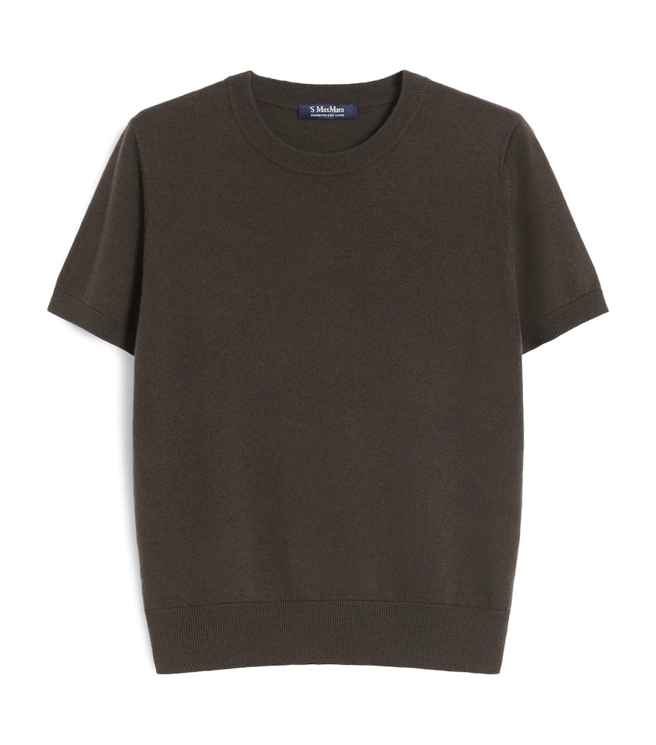 Max Mara Womens Wool Short-Sleeve Sweater Dark Green Image 1