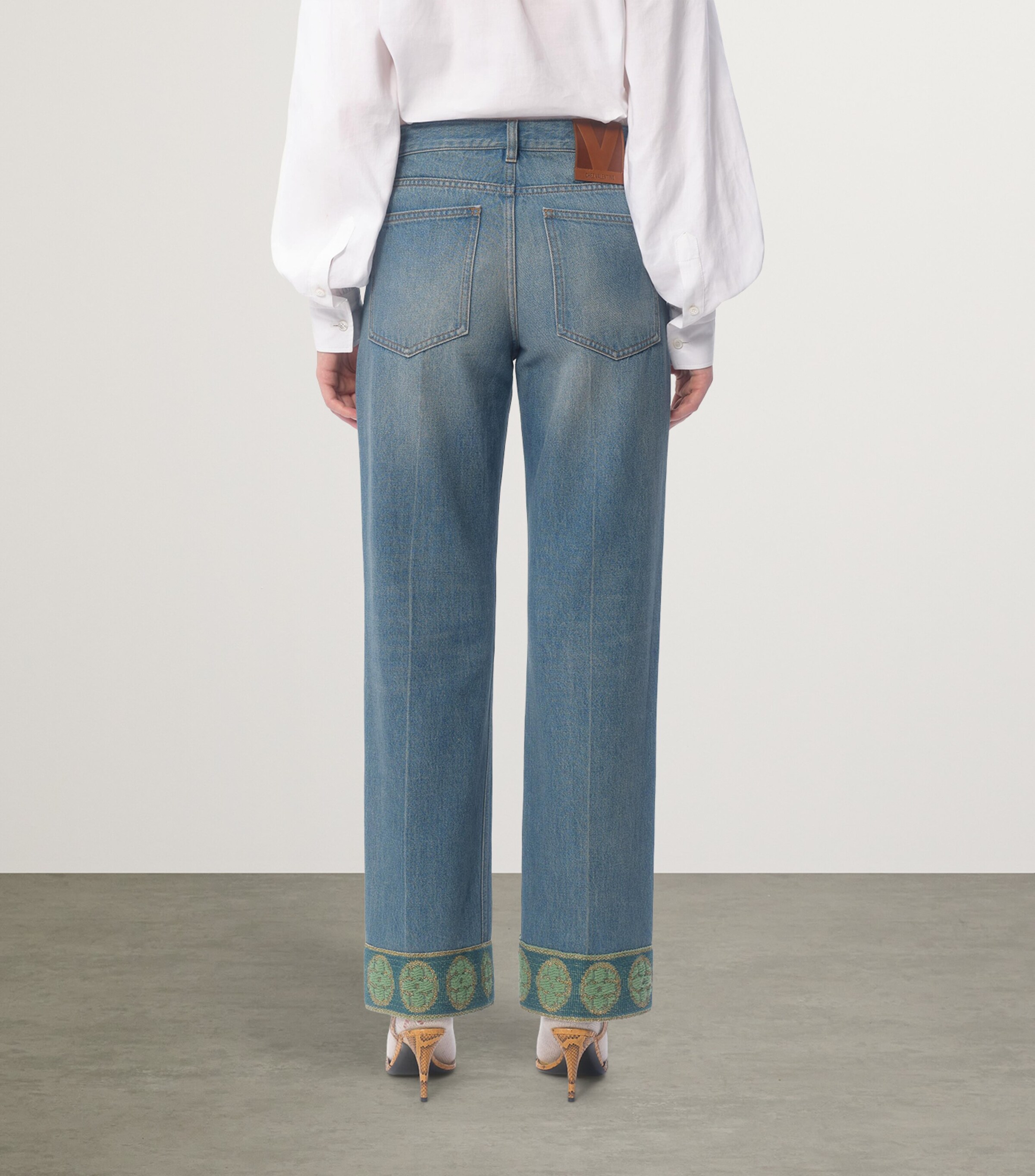 Valentino Straight Embroidered-Detail Jeans | Harrods US