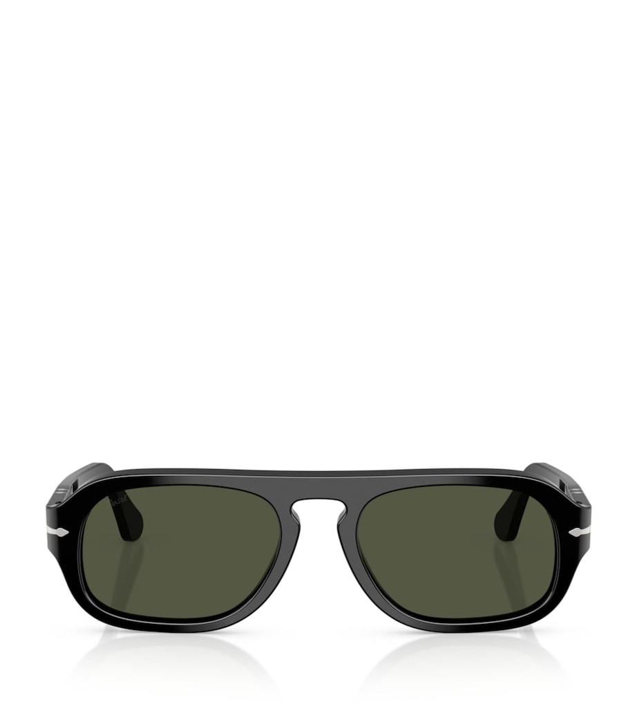 Persol Square Pilot Sunglasses Black Image 1