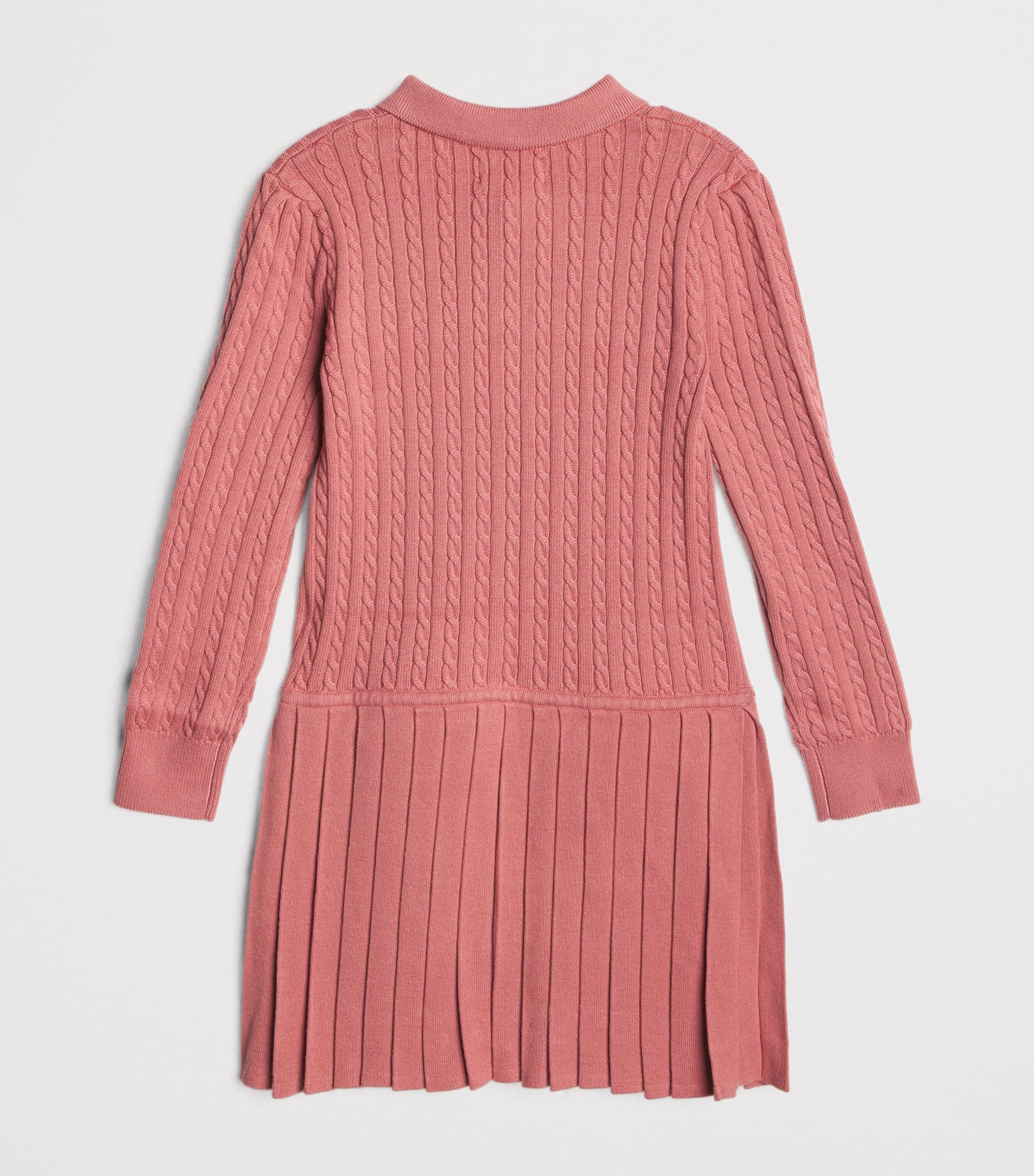Ralph Lauren Kids Cable-Knit Polo Pony Dress (6-14 Years) Canvas Pink Image 2