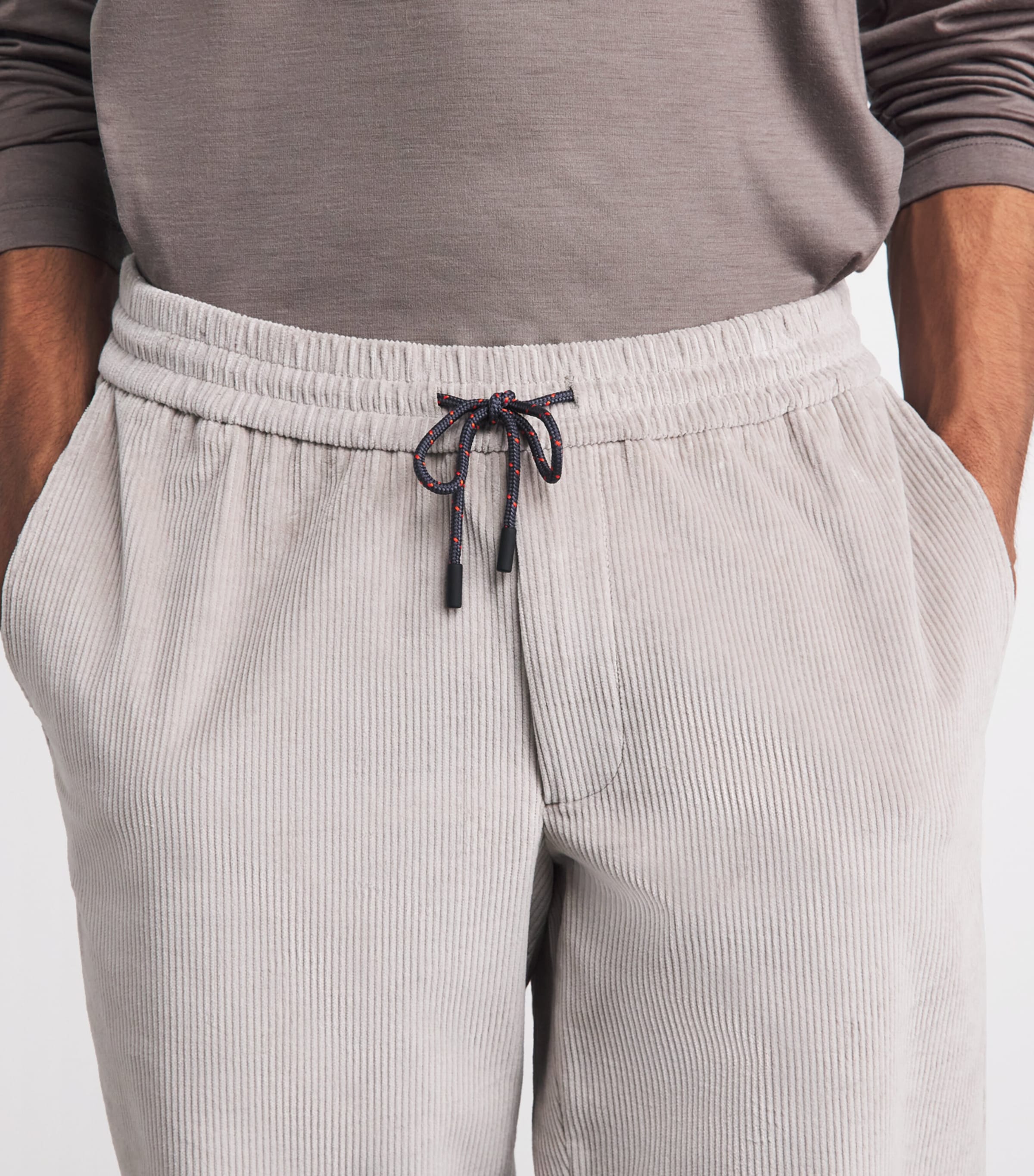 Sease Mens Corduroy Mindset Slim Trousers Pearl Grey Image 3