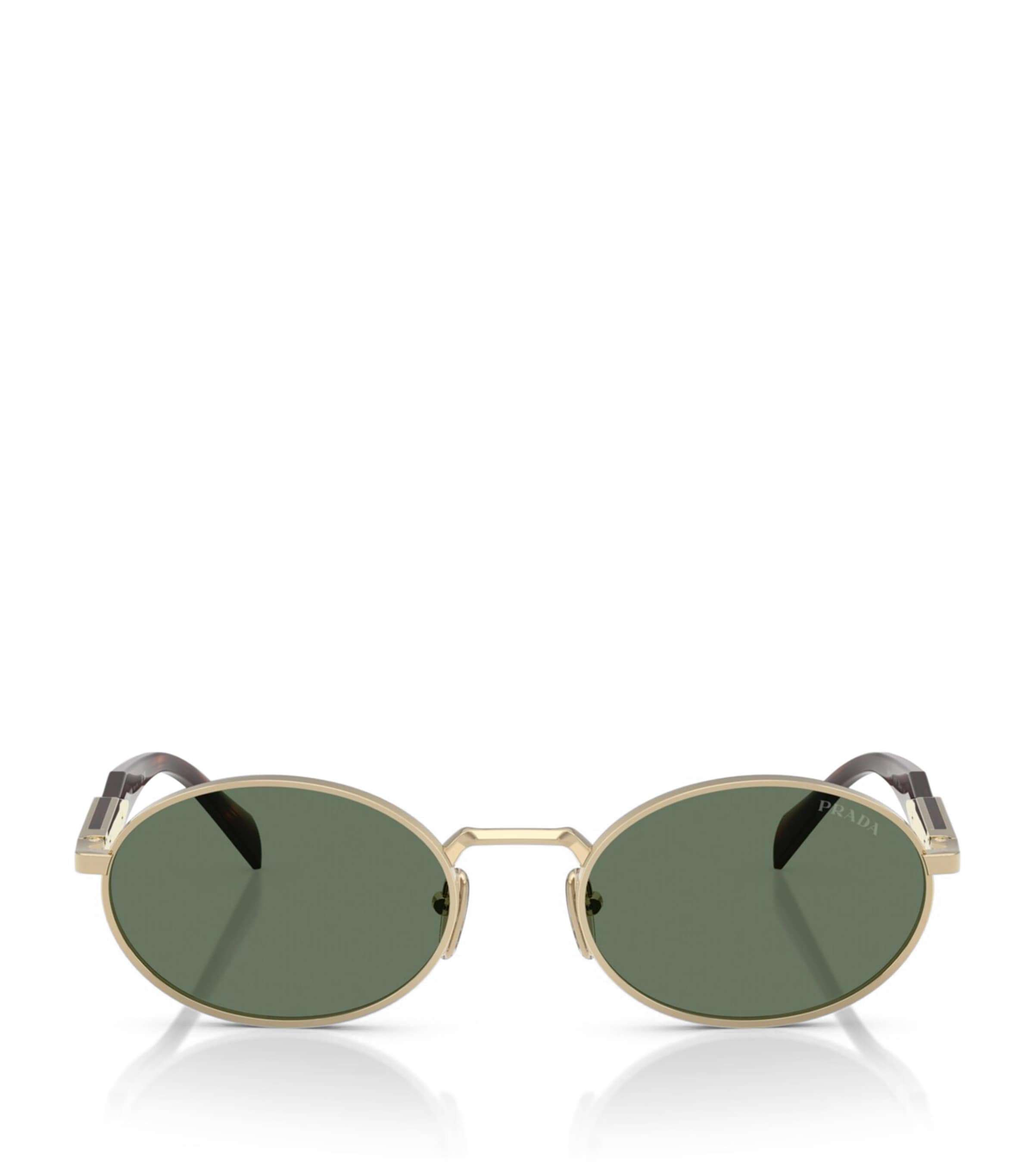 Prada Womens Gold 65zs Oval-frame Metal Sunglasses