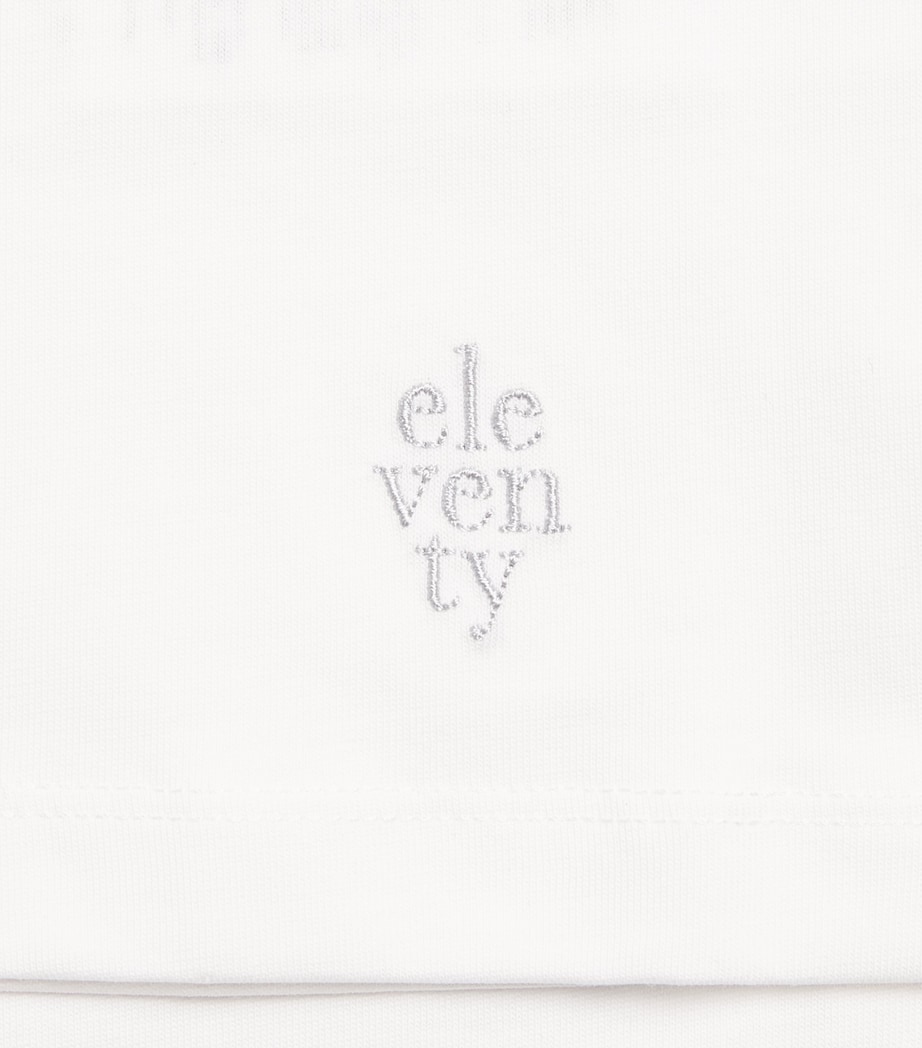 Eleventy Kids Cotton Logo T-Shirt (2-16 Years) Ivory Image 3