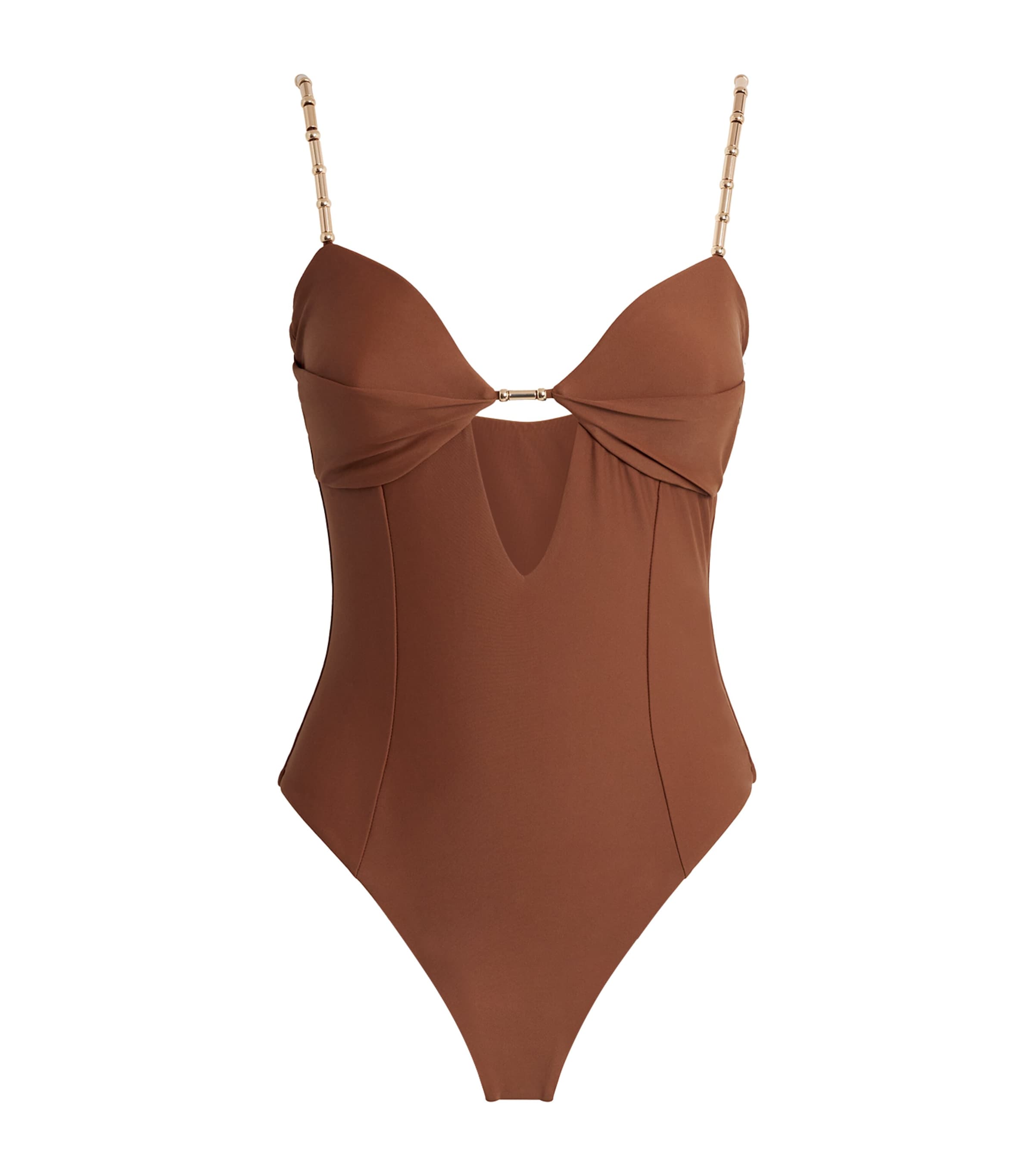 Devon Windsor Womens Cut-Out Dawn Swimsuit Umber Image 1
