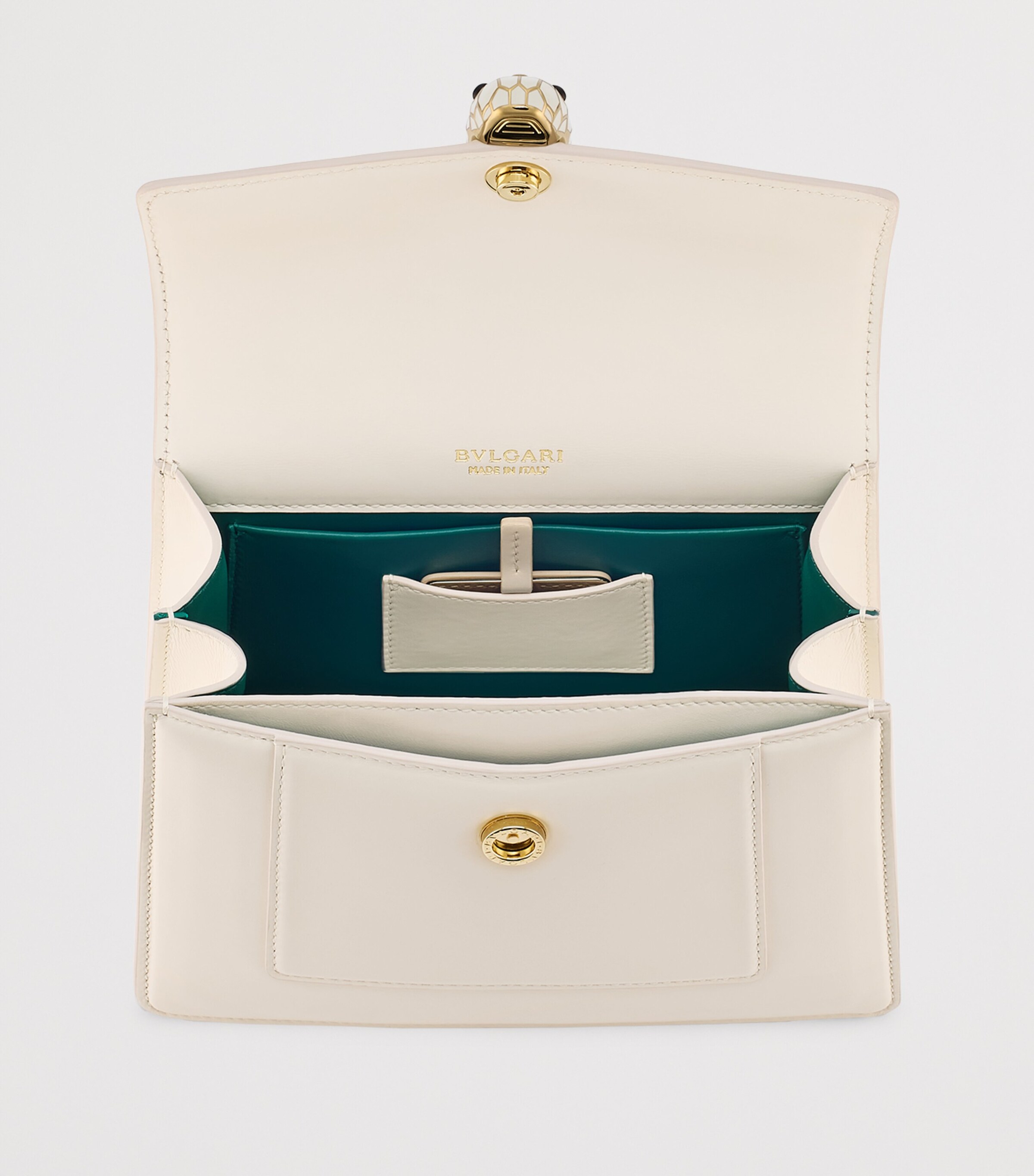 Small Leather Serpenti Forever Top-Handle Bag WHITE Image 2