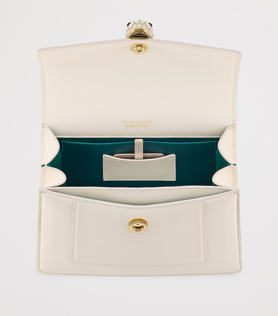 Small Leather Serpenti Forever Top-Handle Bag WHITE Image 2