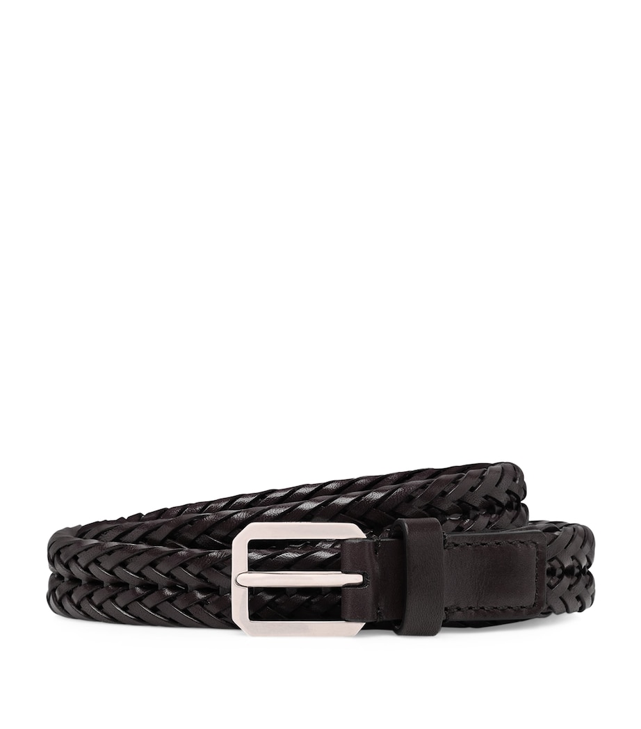 TOM FORD Calf Leather Woven Belt Eir Image 1