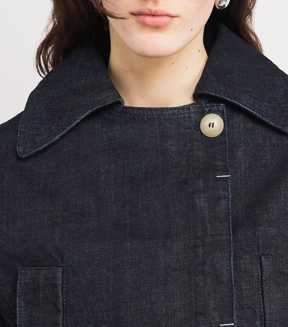 Cropped Denim Jacket 390 DARK NAVY Image 6