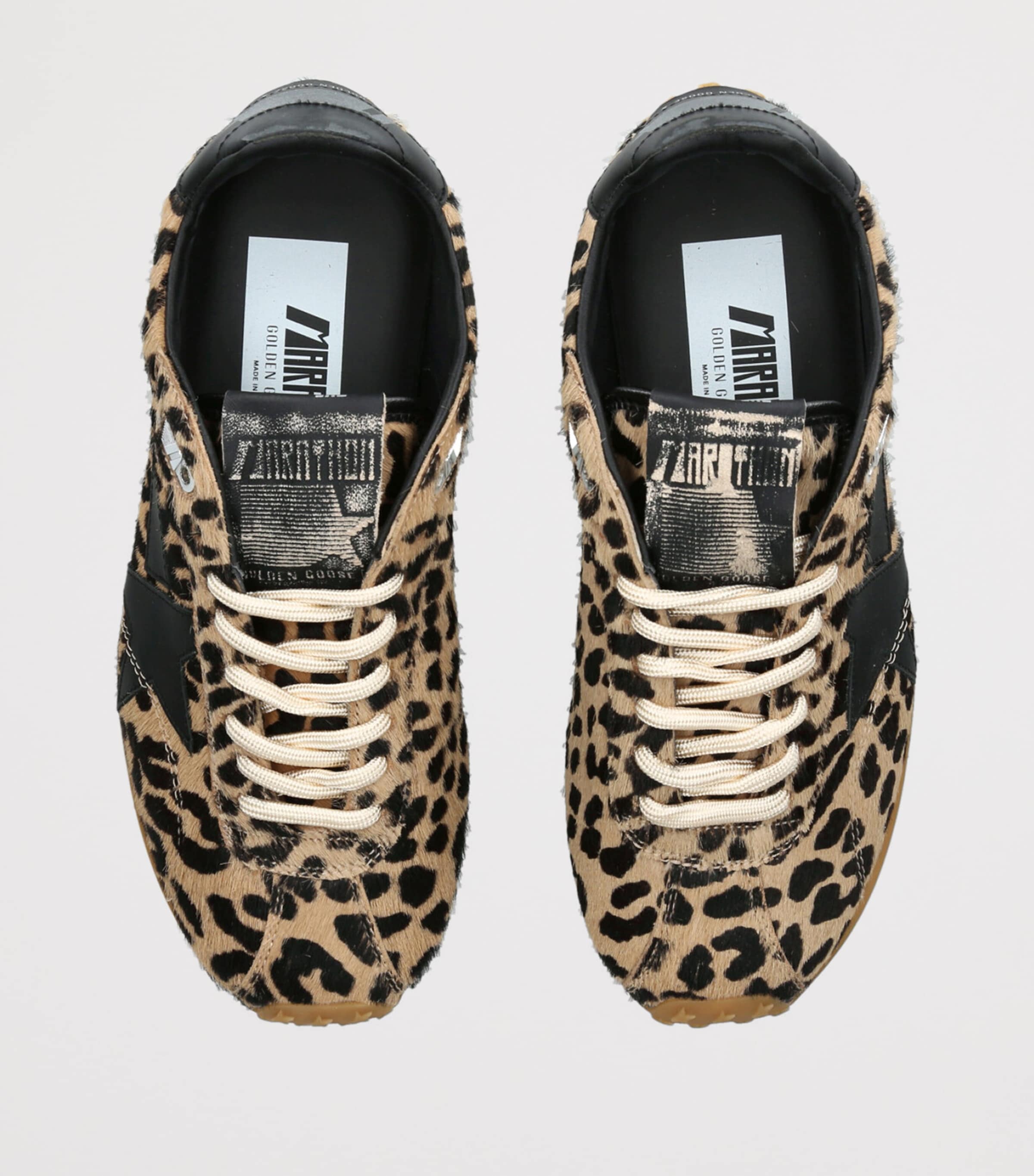 Golden Goose Pony Hair Leopard Marathon Speed Sneakers Dk.brn Com Image 4