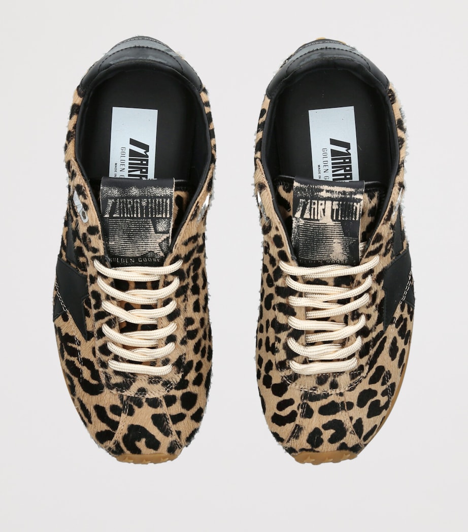 Golden Goose Pony Hair Leopard Marathon Speed Sneakers Dk.brn Com Image 4