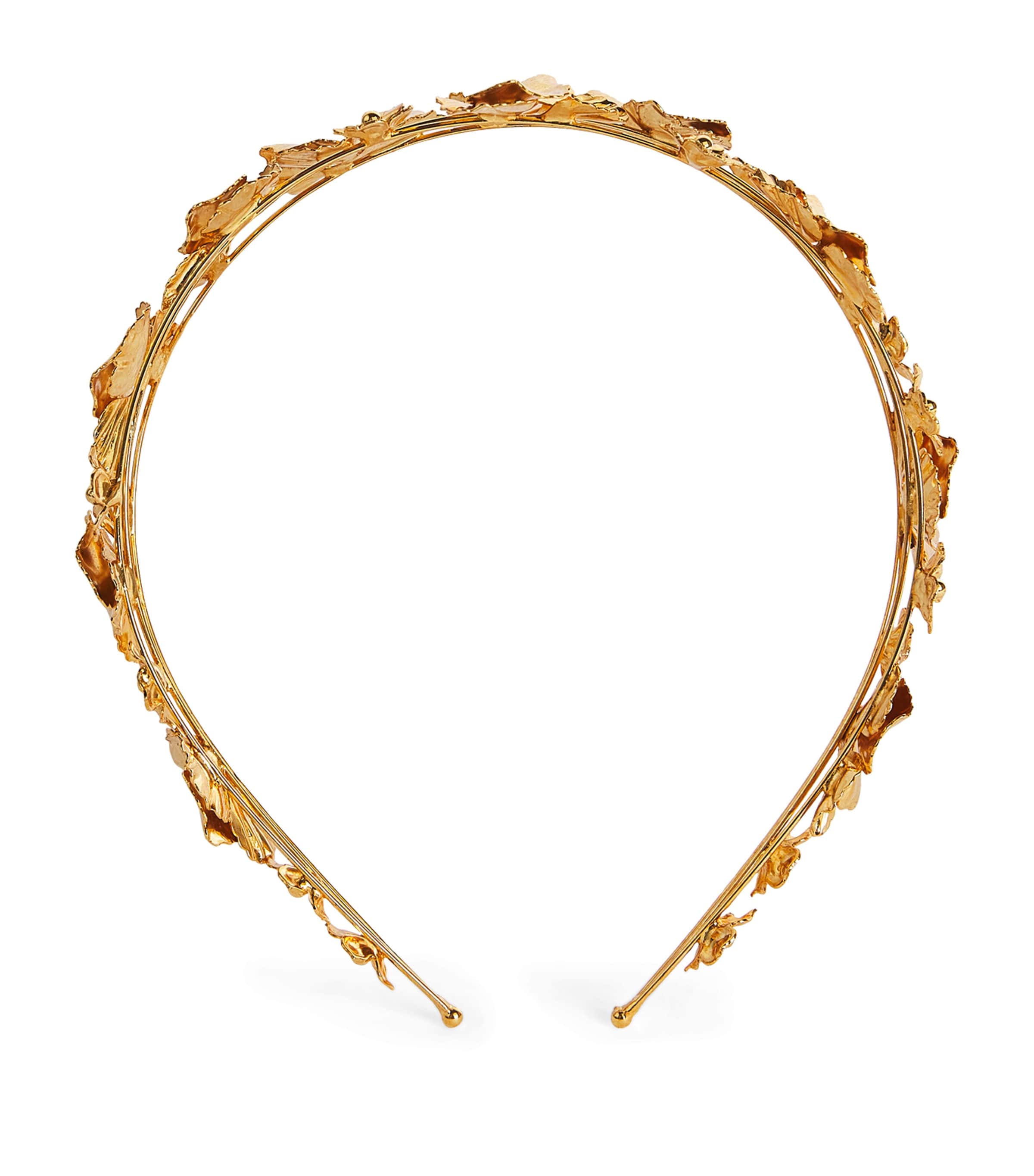 Jennifer Behr Sariyah Floral-embellished Headband In Gold