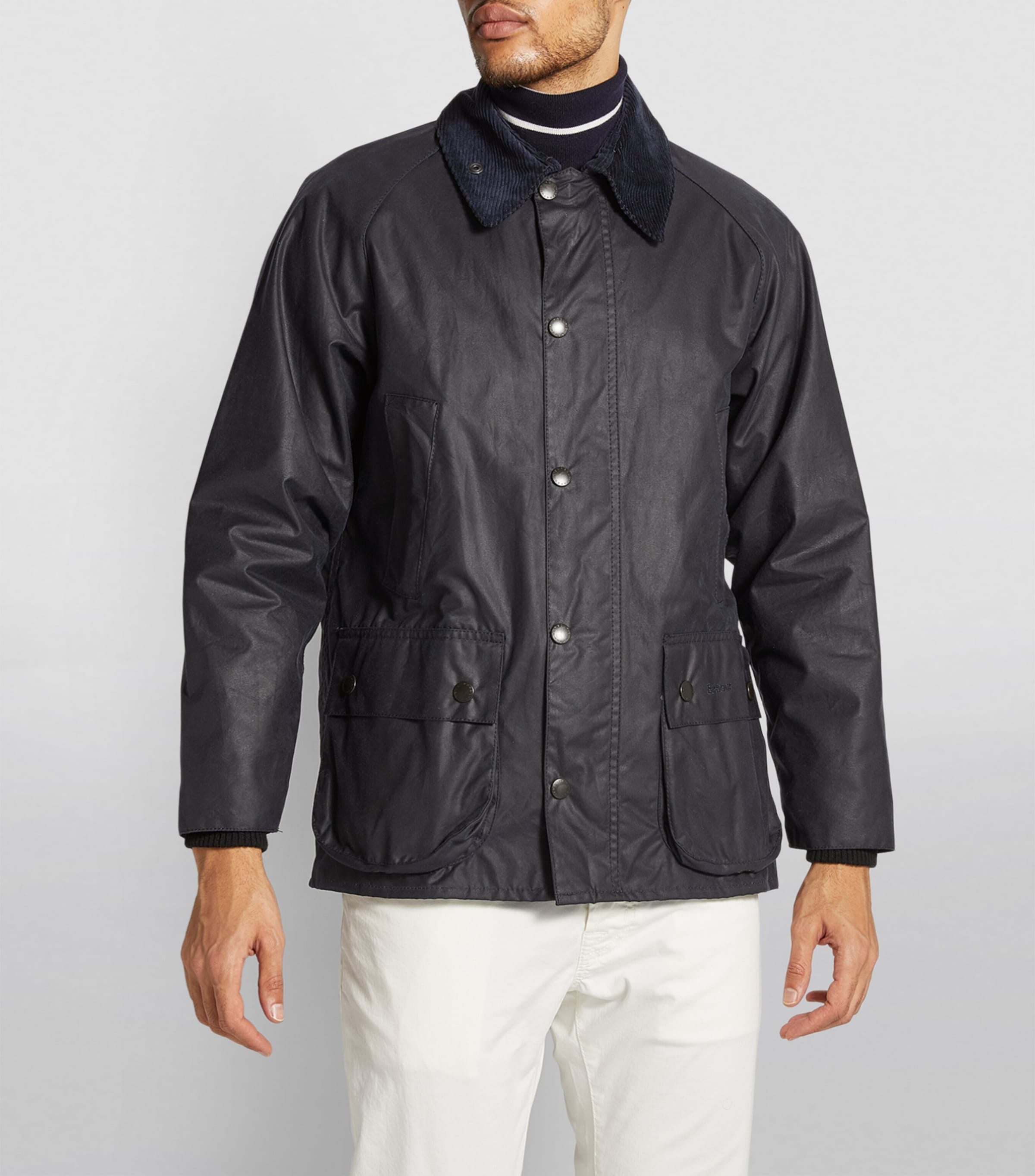 Waxed Bedale Jacket NAVY Image 3