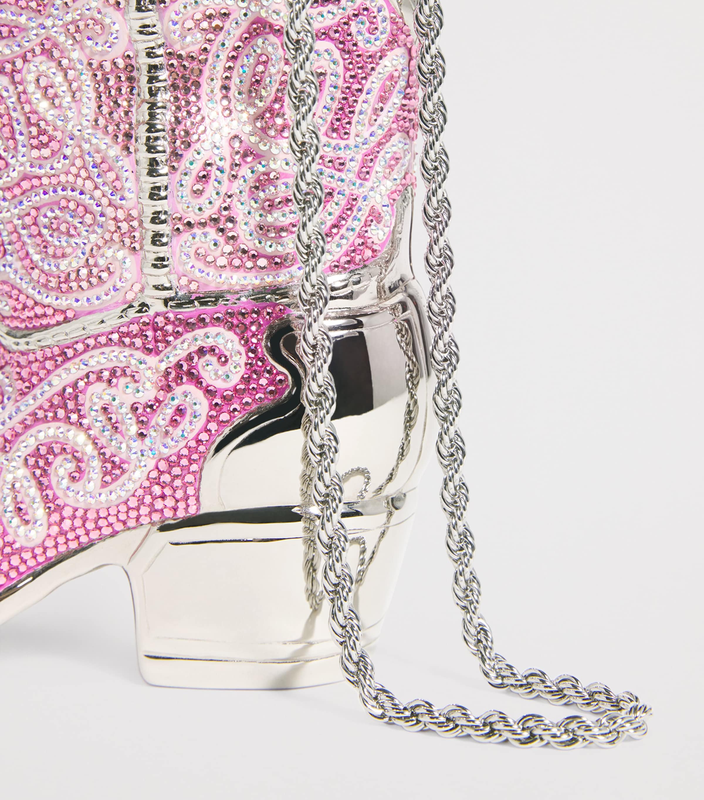 Crystal Cowboy Boot Austin Clutch Bag SLRMT ROSE MULTI Image 6