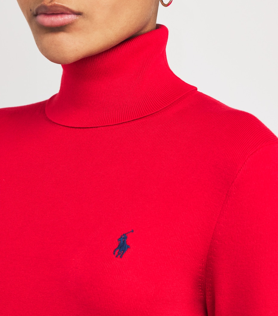 Cotton-Blend Rollneck Sweater RED Image 6
