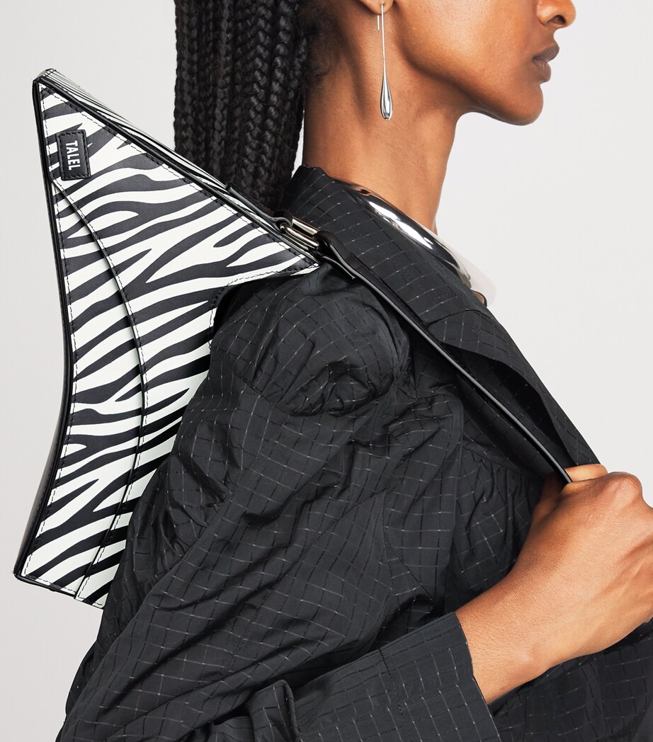 Talel Paris Leather Zebra Wave Shoulder Bag Zebra Image 4