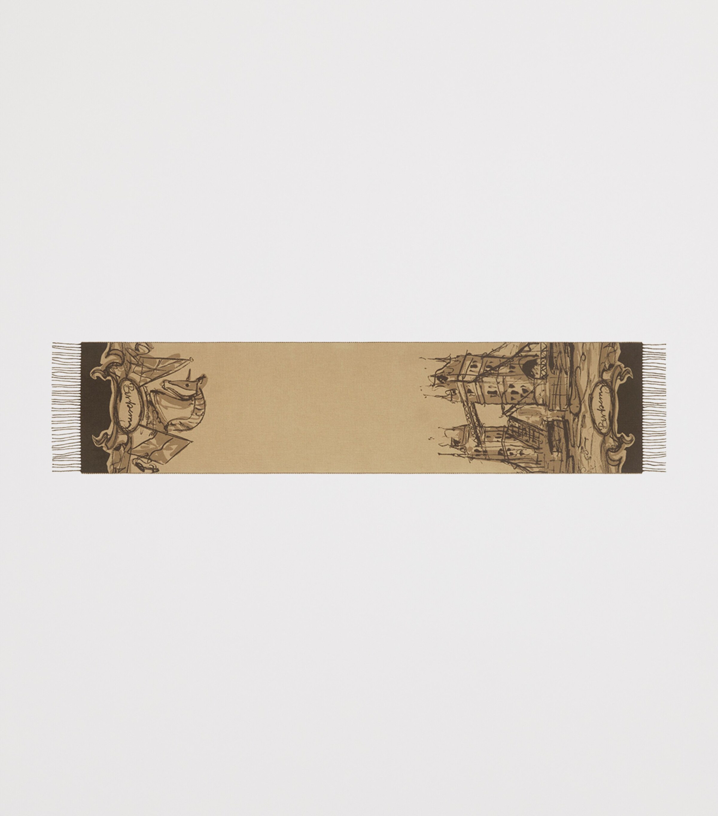 Burberry Cashmere Tower Bridge Scarf Sand Image 3