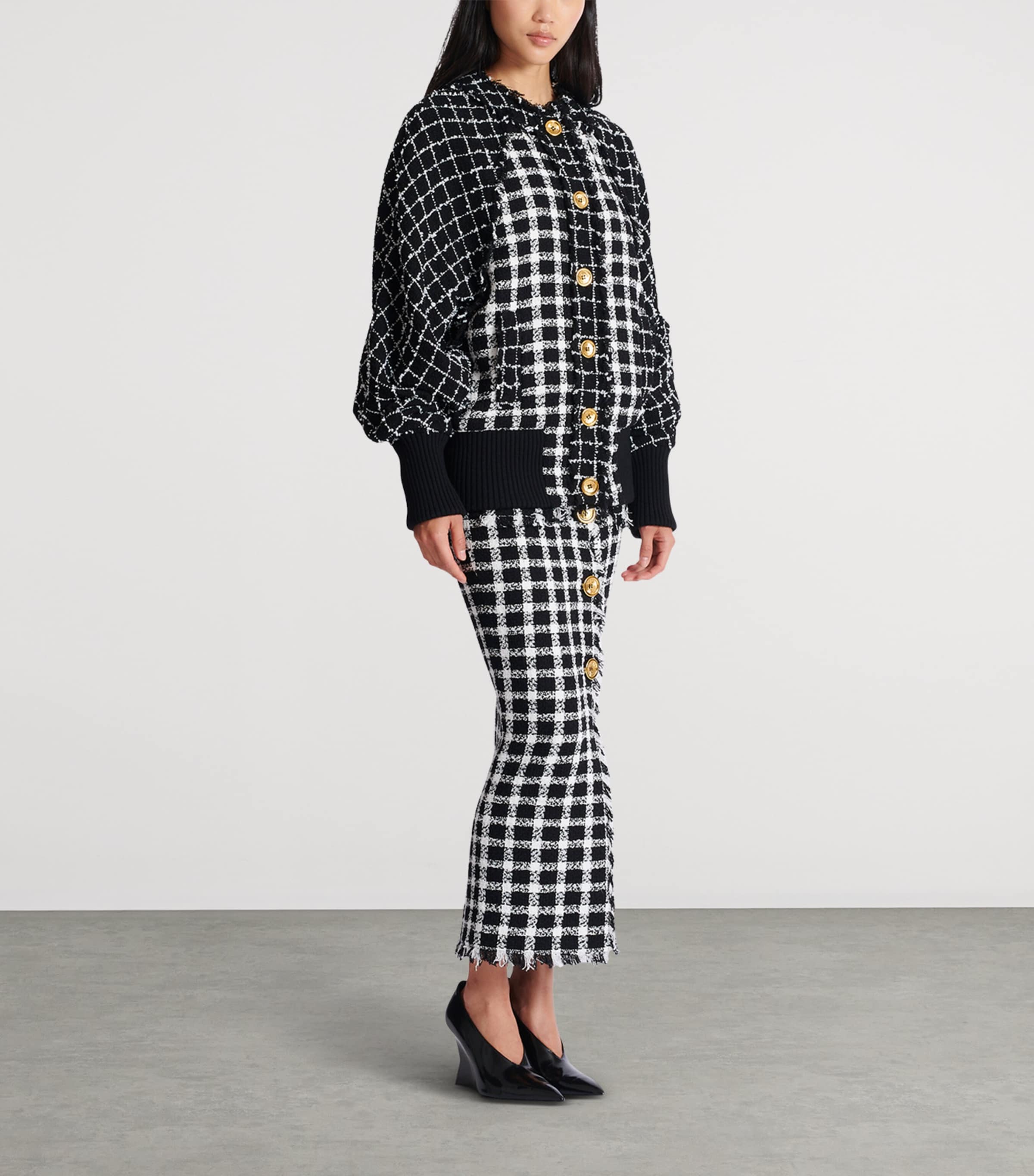 Tweed Bomber Jacket EAB NOIR/BLANC Image 2