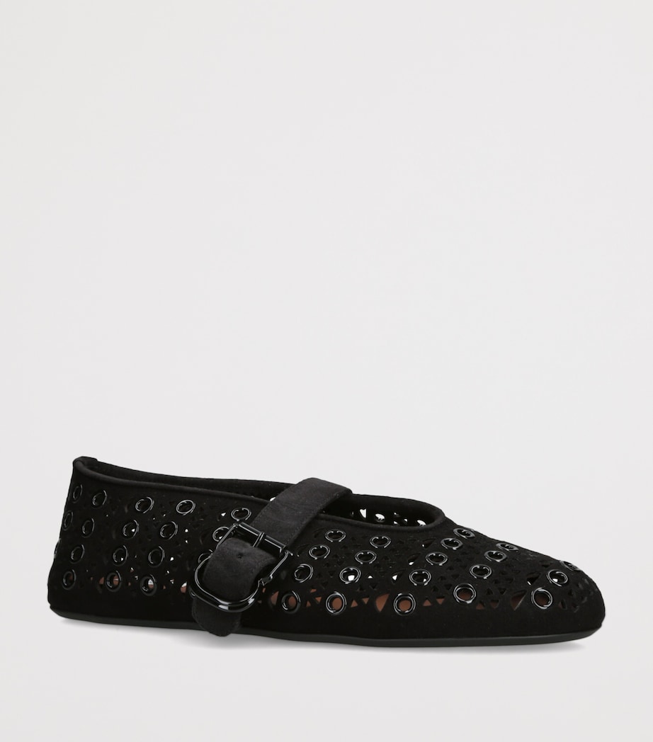 Suede Vienne Ballet Flats BLACK Image 3
