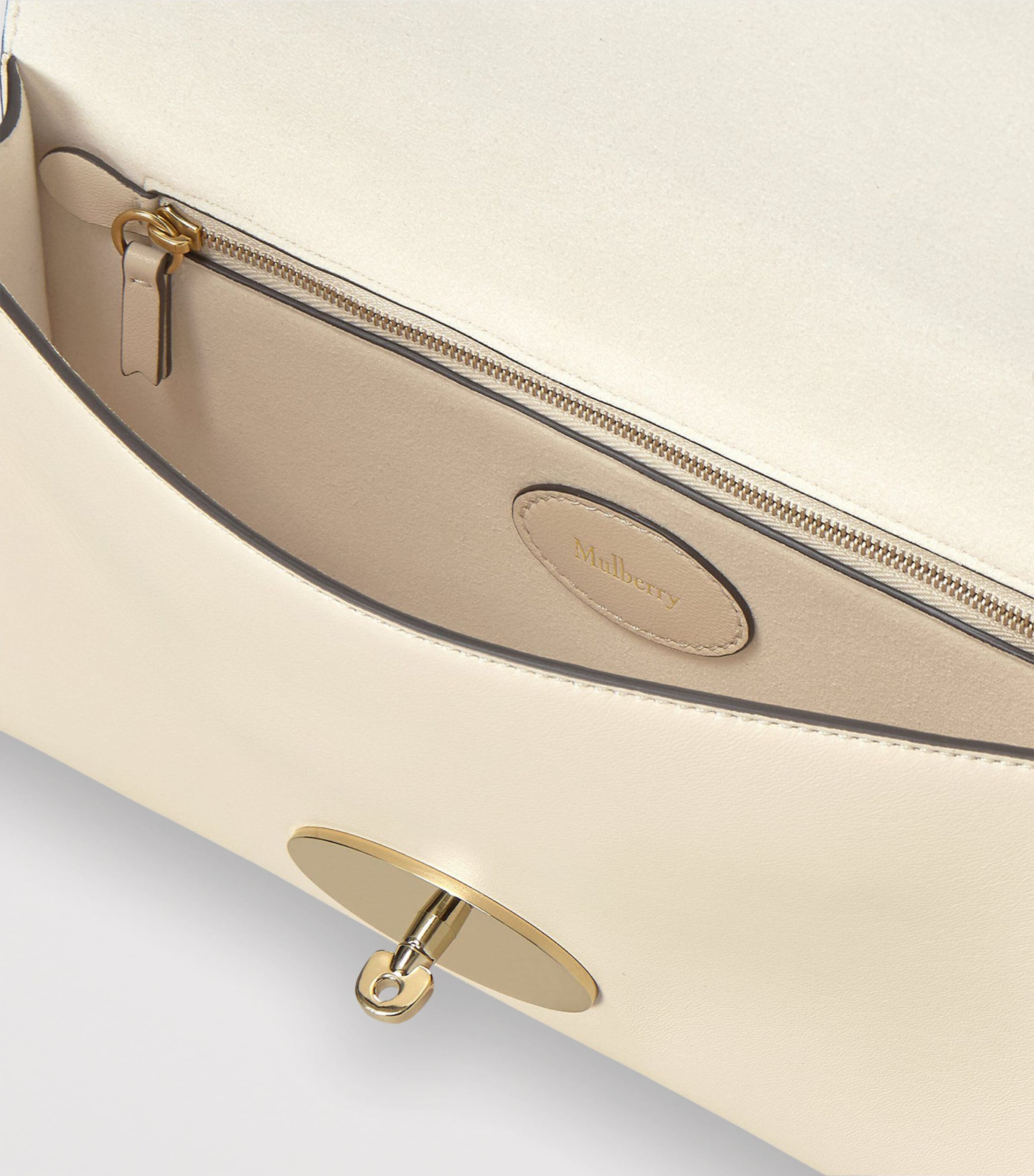 Mulberry Leather Lily Clutch Bag Eggshell Image 4