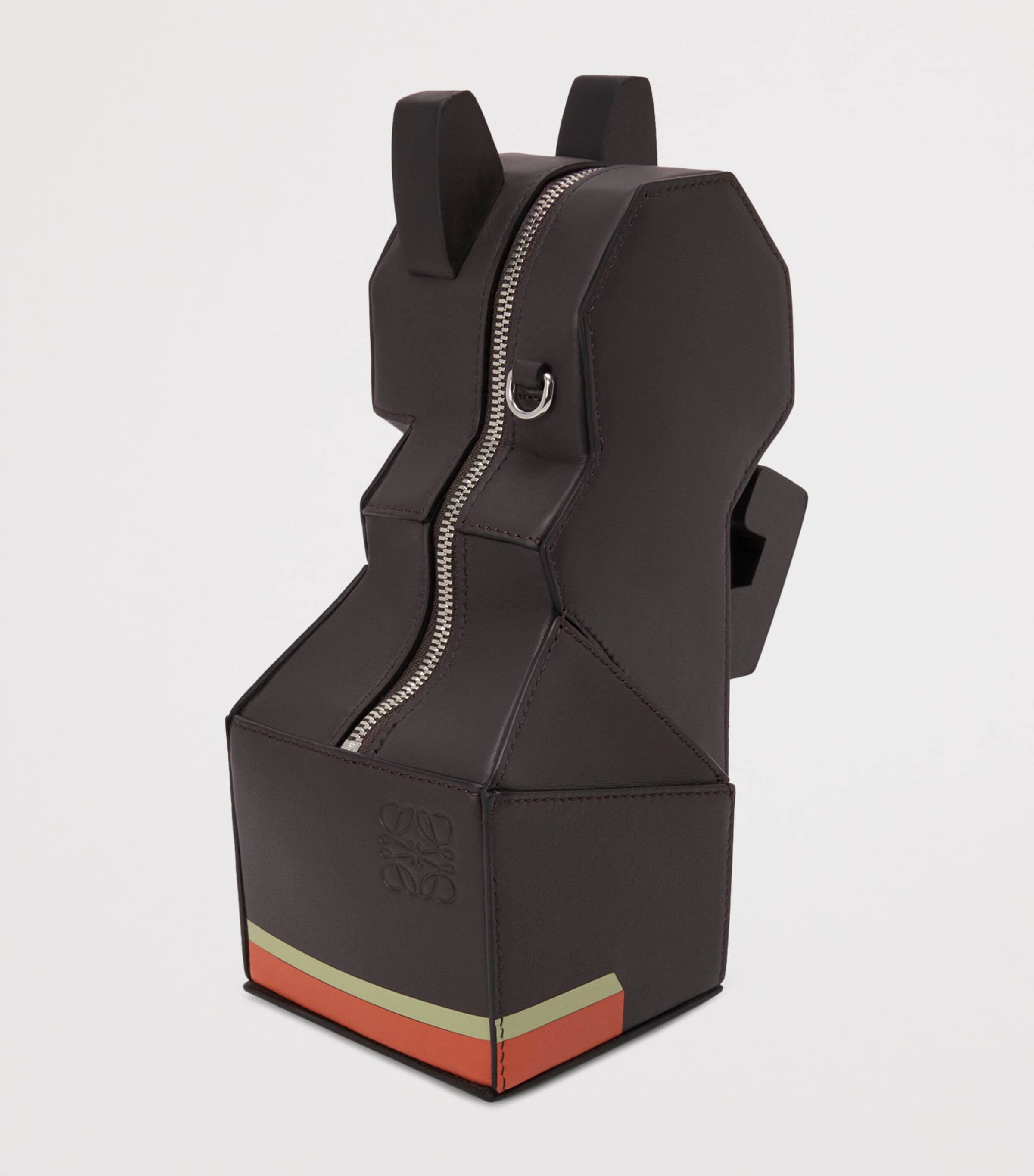 x Louis Wain Leather Futurist Cat Clutch DARK TAUPE Image 3