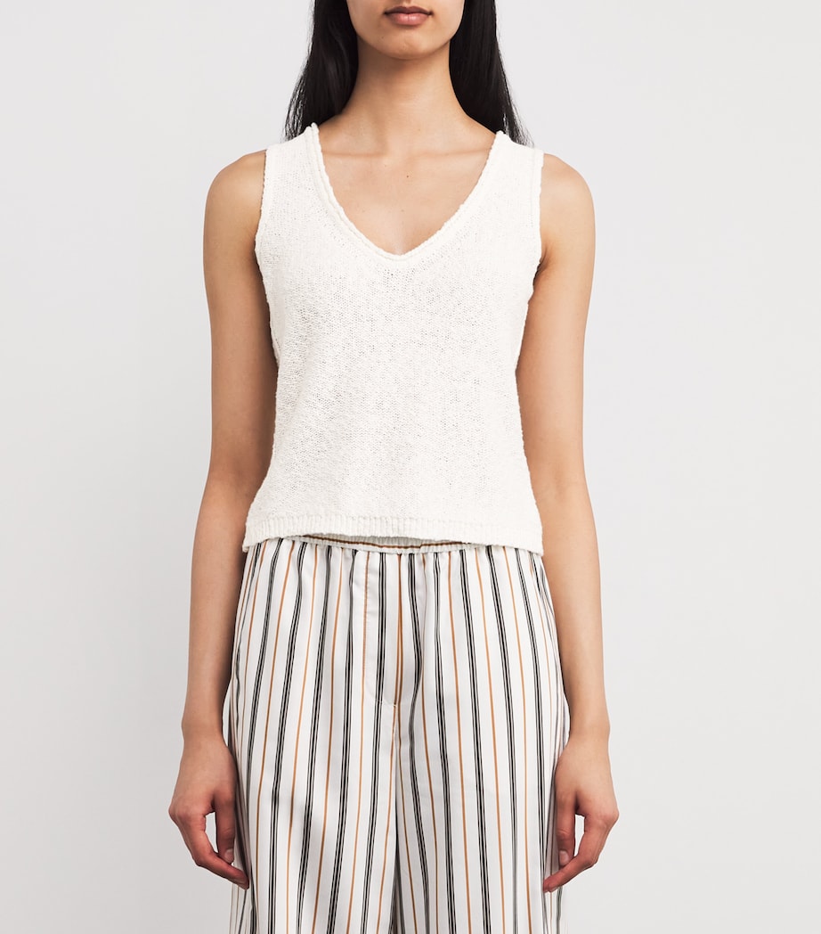 Cotton-Linen Bouclé Tank Top SOFT WHITE Image 3