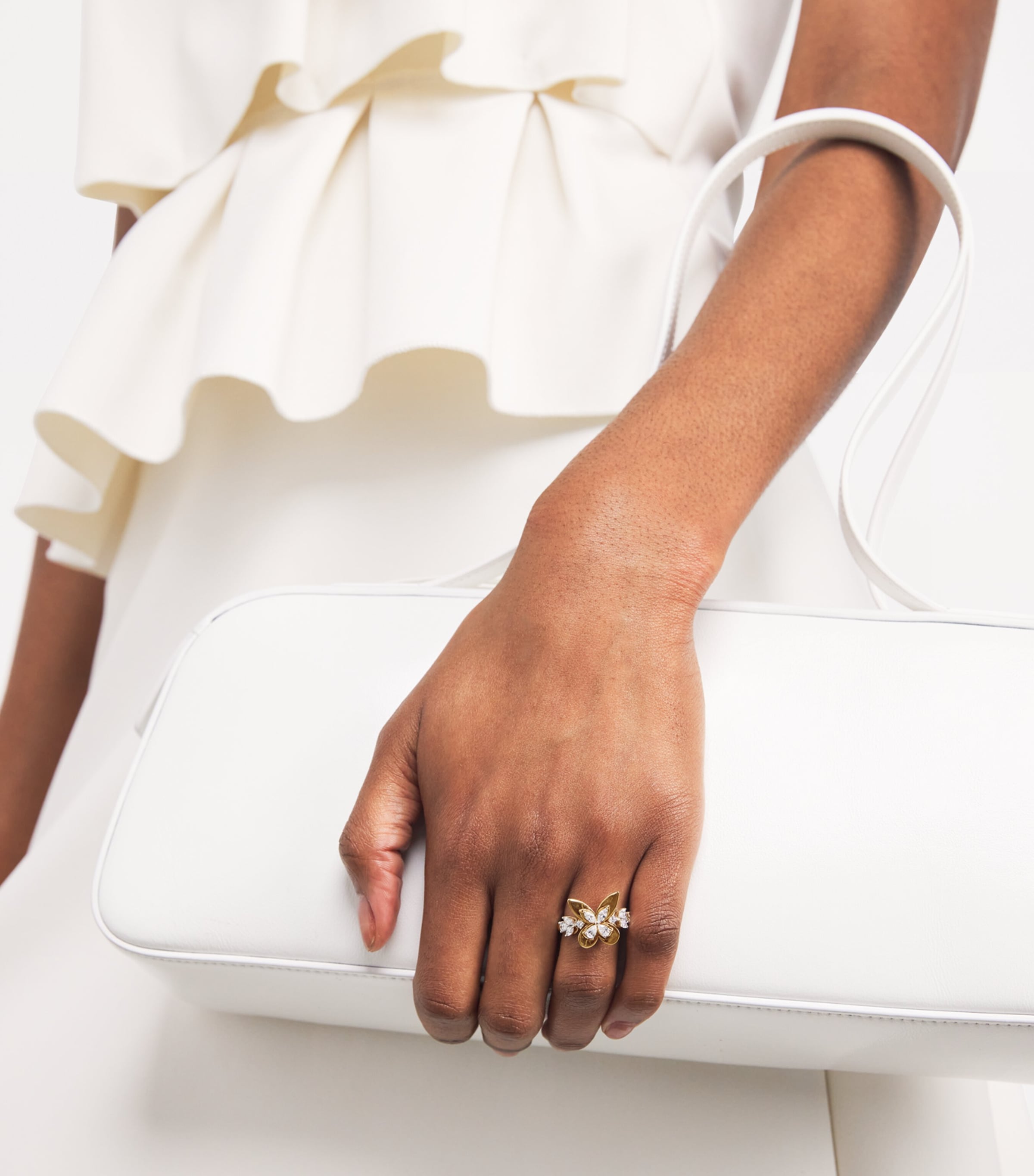 Yellow Gold and Diamond Butterfly Ring YELLOW GOLD Image 2