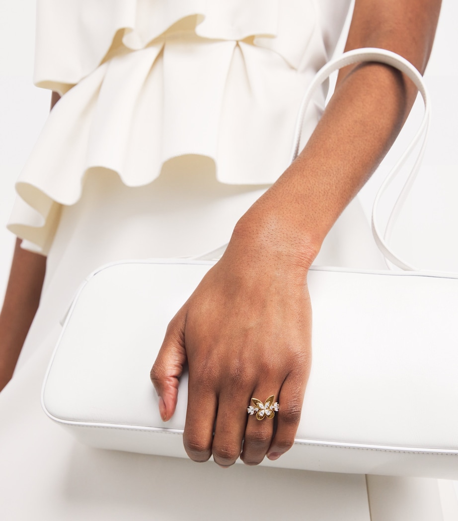 Yellow Gold and Diamond Butterfly Ring YELLOW GOLD Image 2