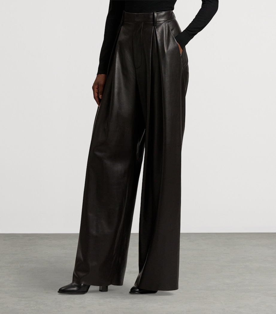 Lambskin Kelsie Trousers DARK BROWN Image 2