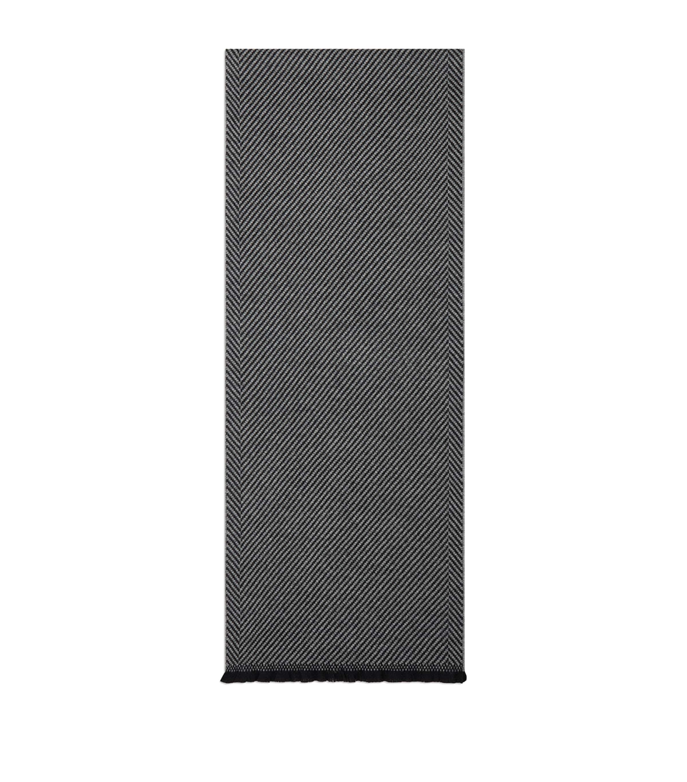 Tom Ford Virgin Wool-cashmere Herringbone Day Scarf In Grey