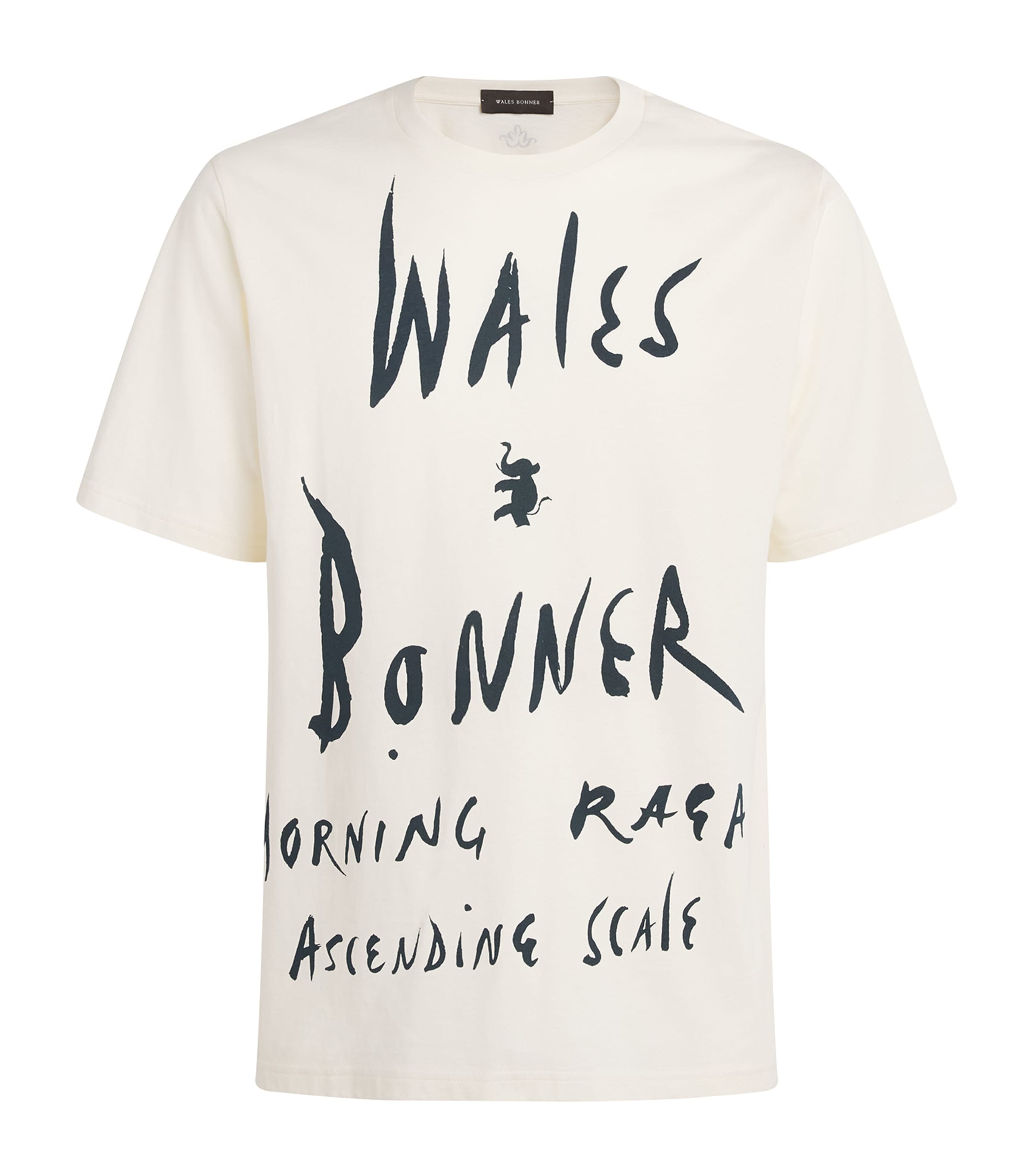 Wales Bonner Mens Cotton Raga T-Shirt Ivory Image 1