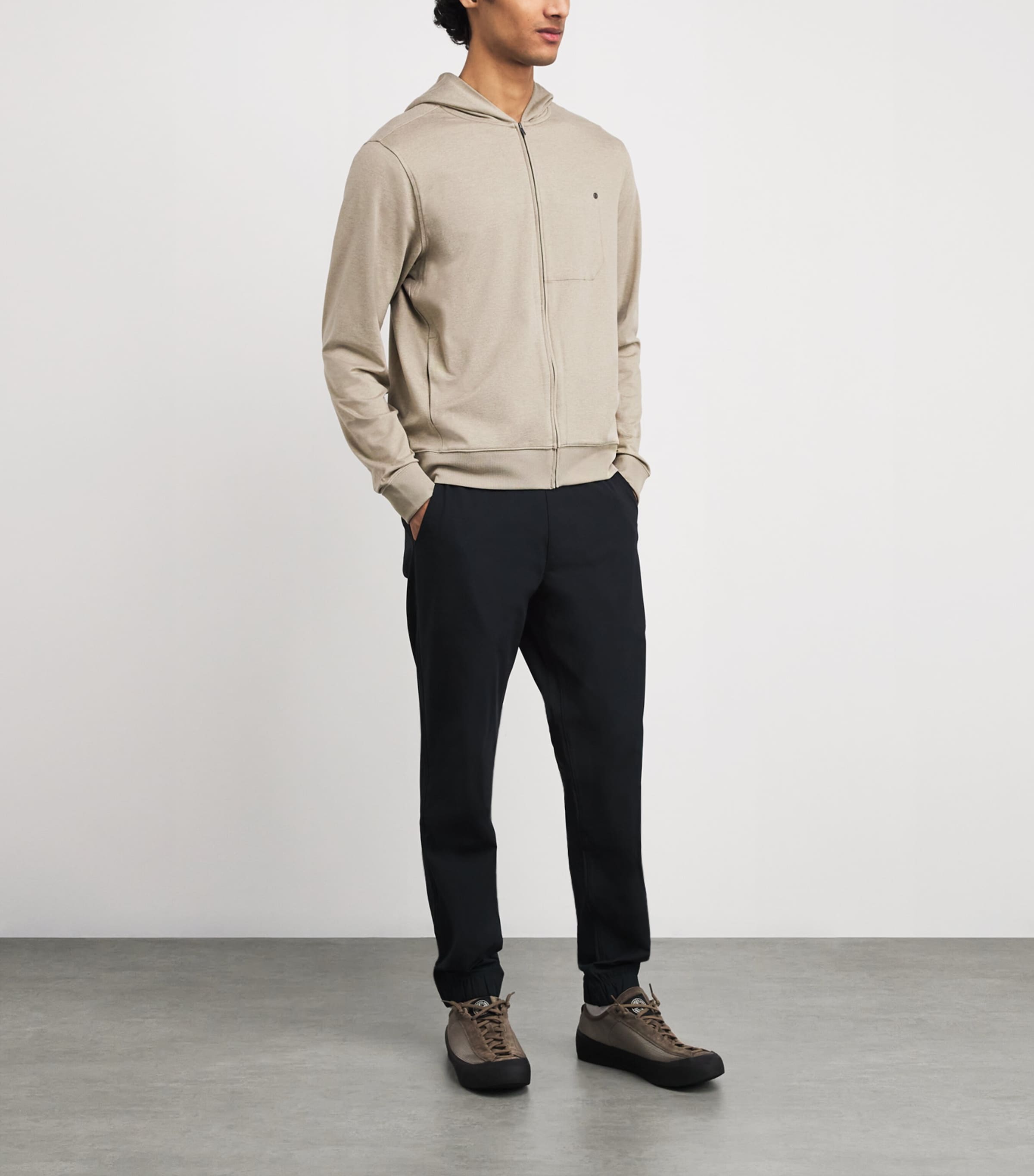 Zip-Up Ponto Hoodie HTF TRUFFLE HEATHER Image 2