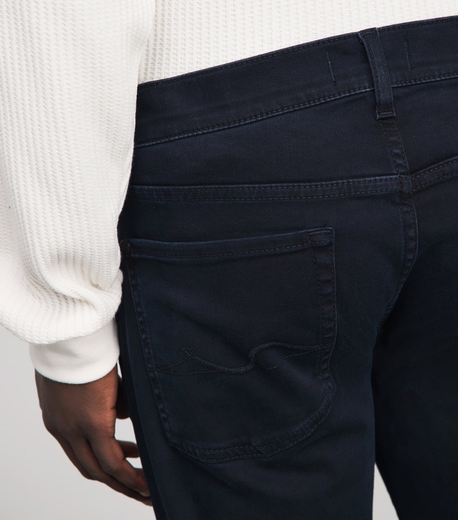 7 For All Mankind Mens Standard Straight Jeans Blue Black Image 3