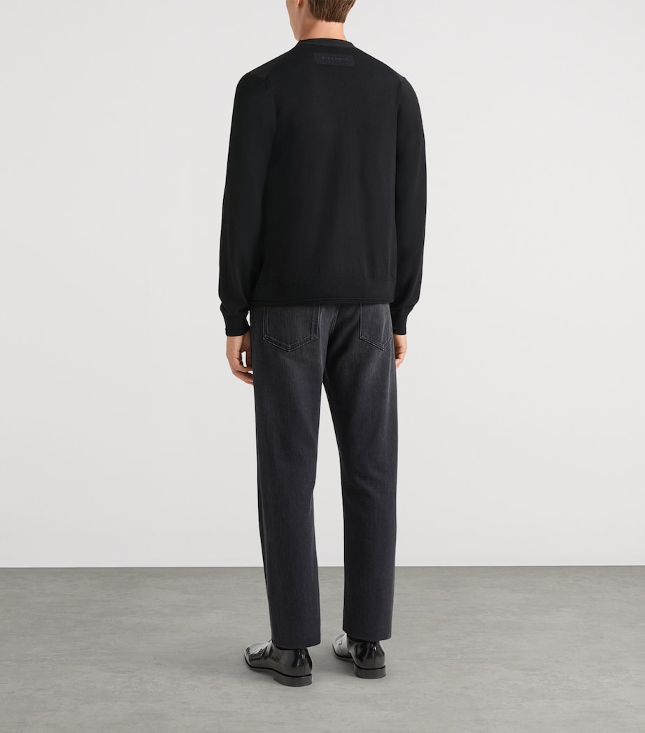 Cotton Logo Cardigan BLACK Image 3