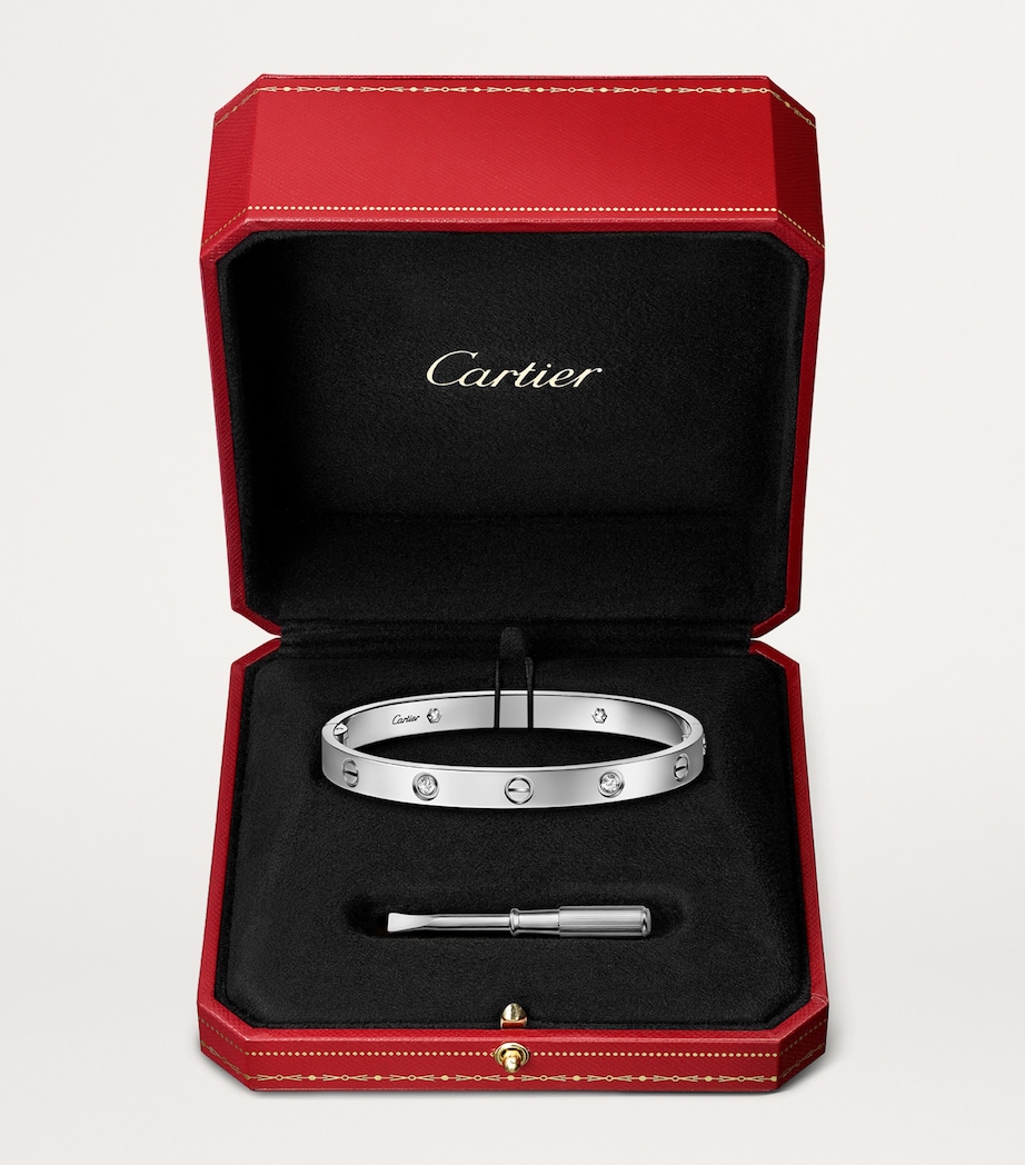 White Gold and Diamond LOVE Bangle WHITE GOLD Image 7