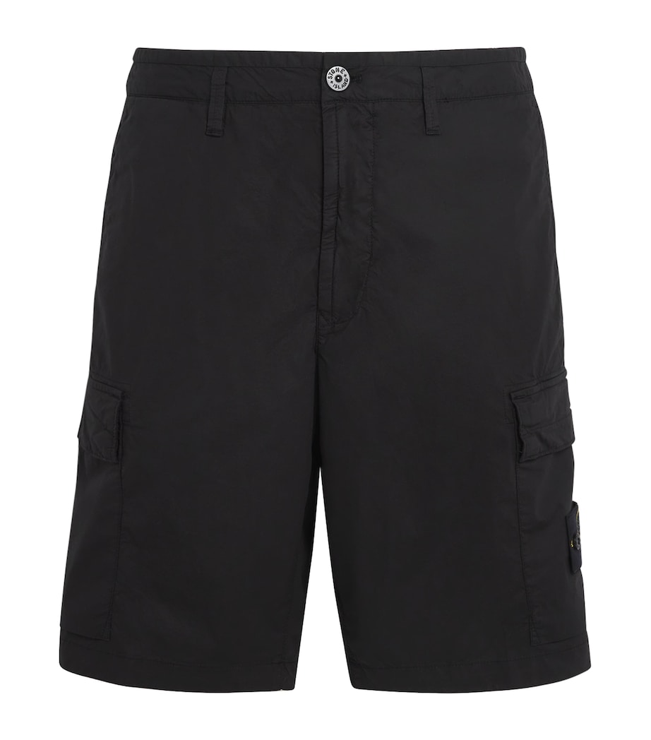 Stone Island Mens Stretch-Cotton Cargo Shorts Image 1