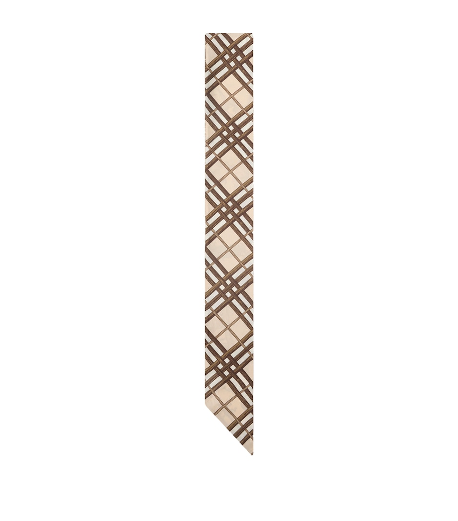 Burberry Silk Reversible Skinny Scarf Taupe Beige Image 1