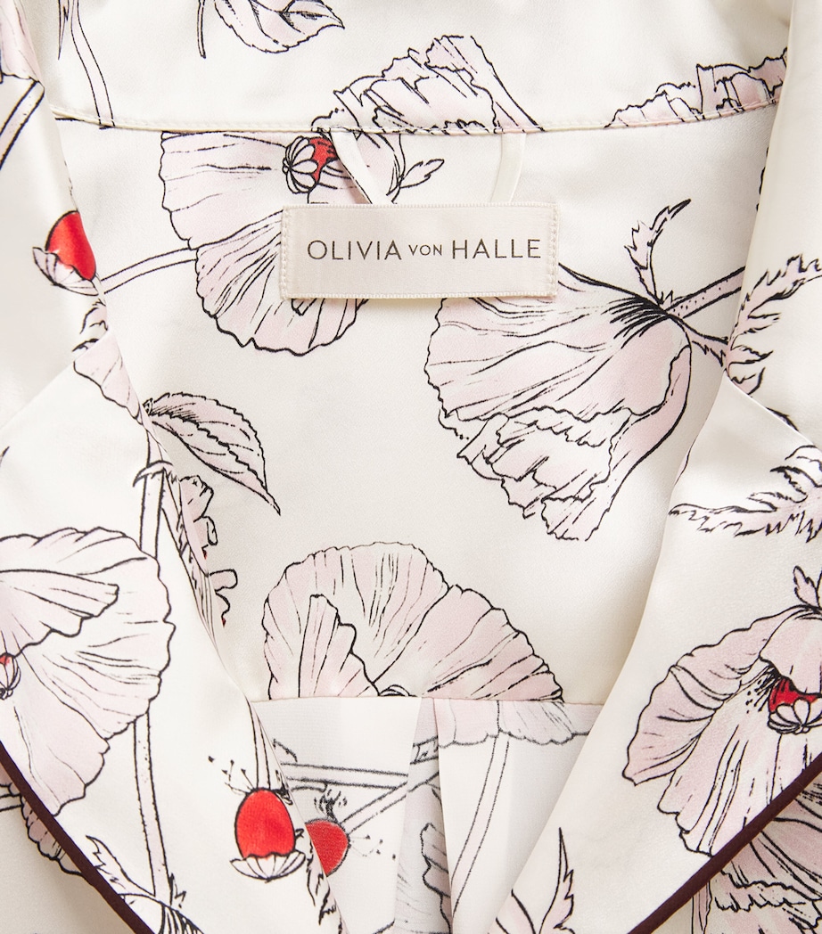 Olivia von Halle Womens Silk Poppies Alba Pyjama Set Rosalia Image 6
