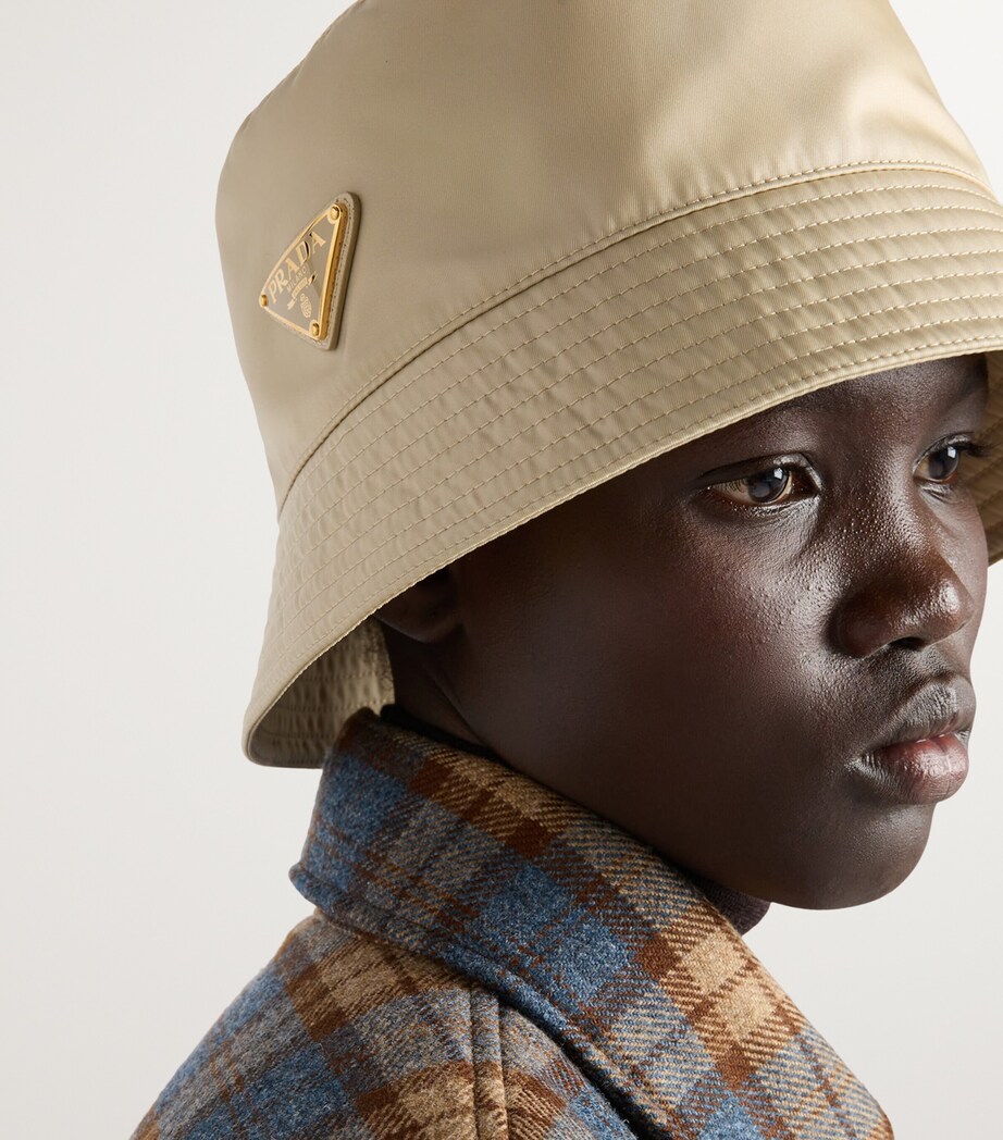 Nylon Hat Beige Prada Brown Bucket Hat Prada Re-Nylon Bucket
