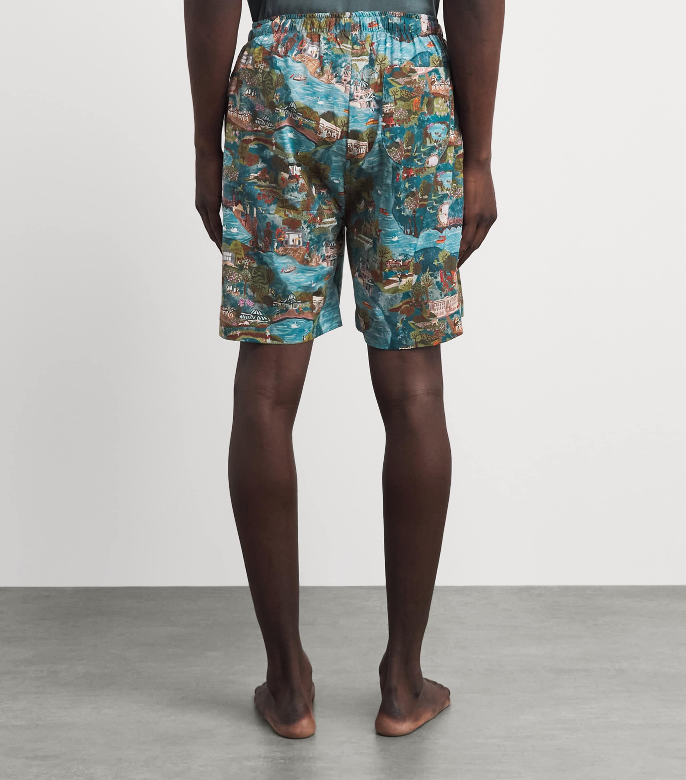 Derek Rose Mens Printed Ledbury Lounge Shorts Mul Image 5